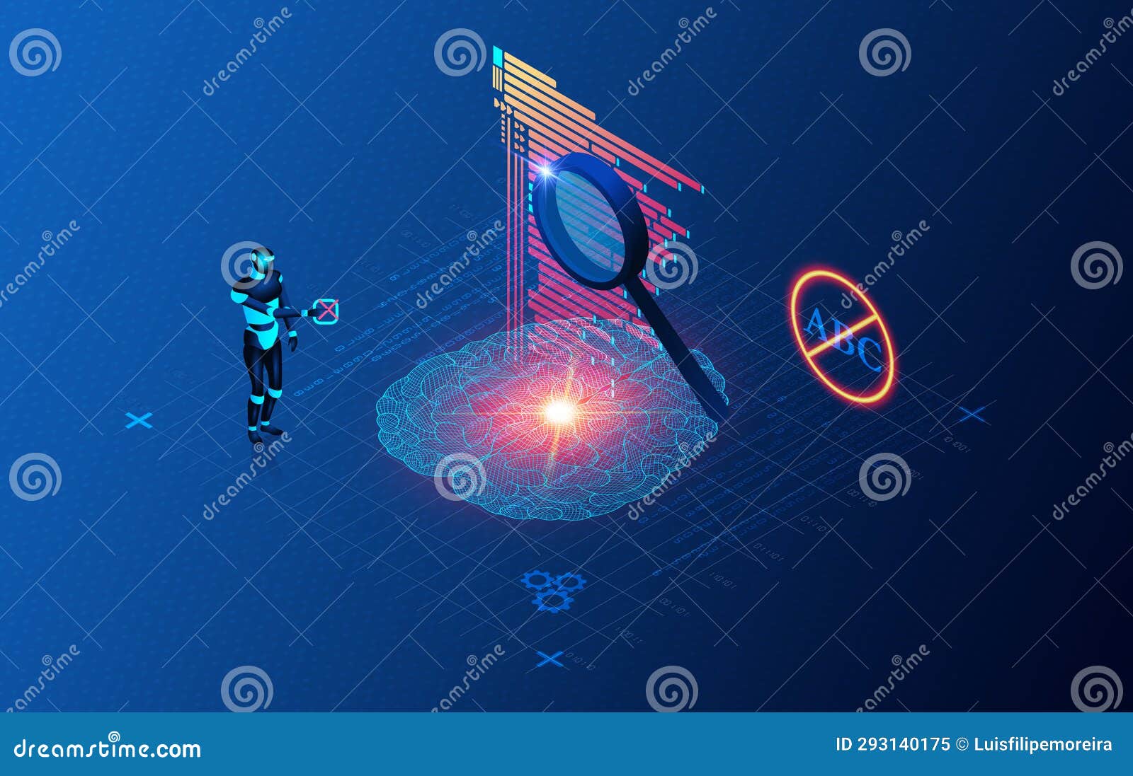 ai content detector concept - 3d 