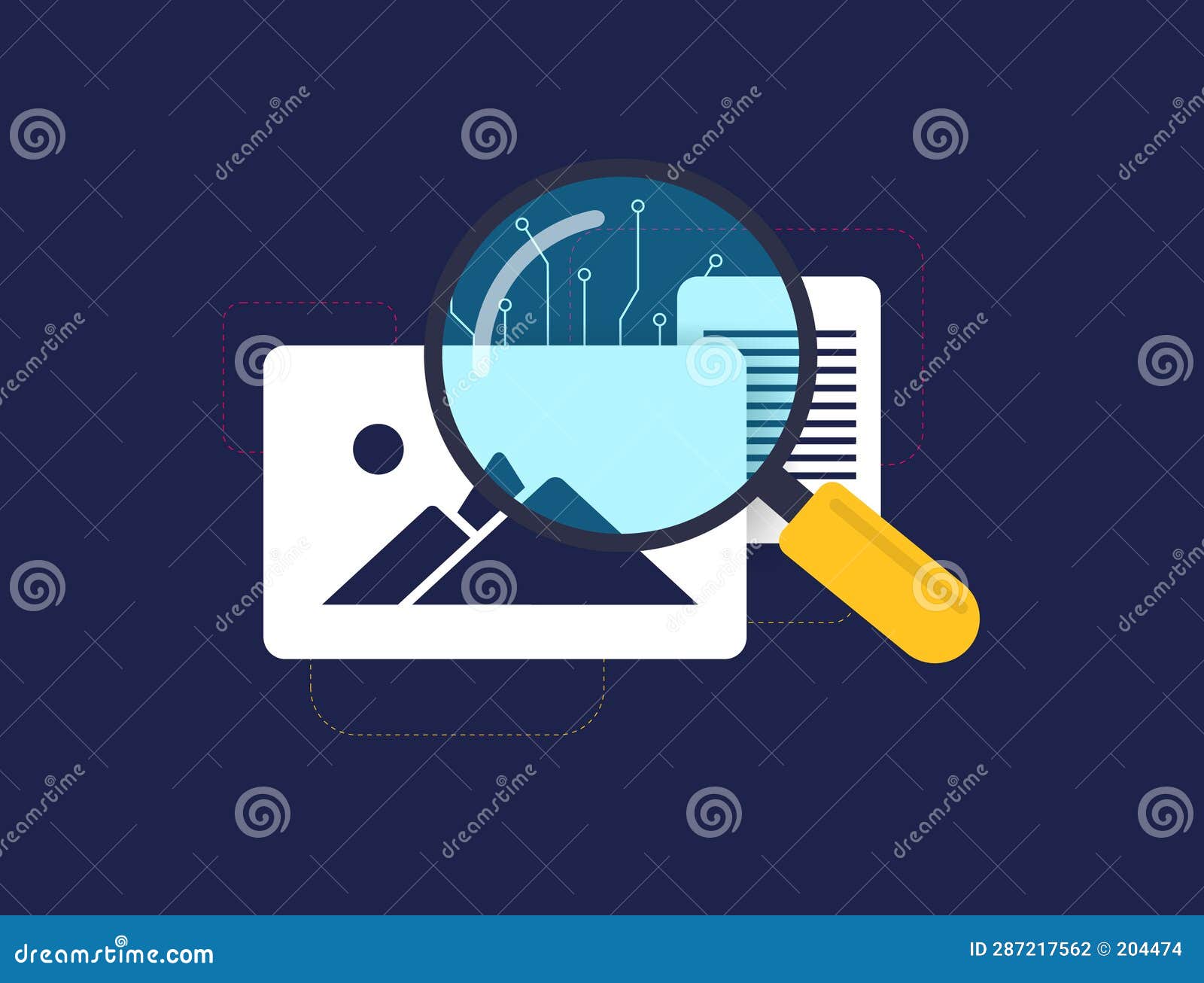 ai content detector concept. detect artificial intelligent content - generated images or ai writing detector tool text