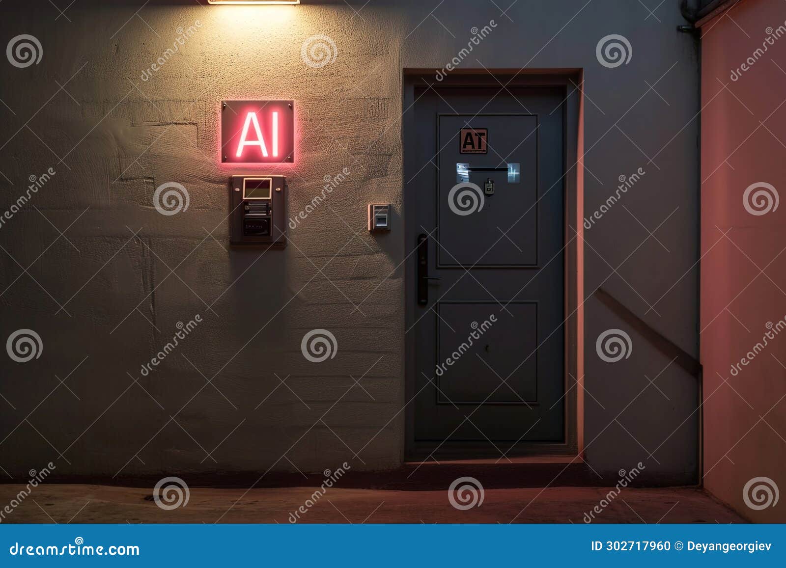 An AIcontrolled Electrical Panel in the Hallway of a House. Glowing