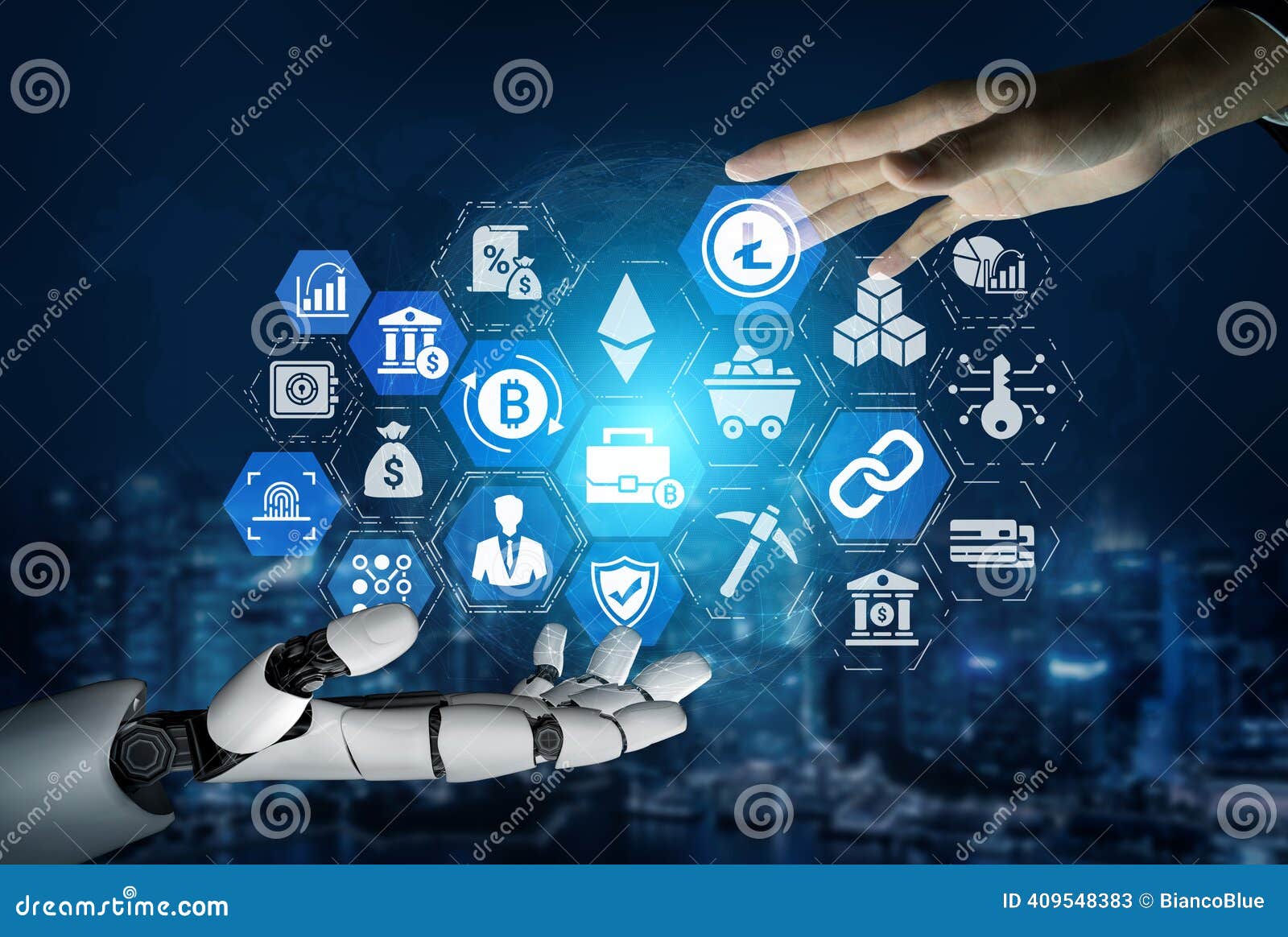 AI Cryptocurrency and Blockchain Technology for Digital Finance Entice  Stock Image - Image of cryptocurrency, blockchain: 409548383