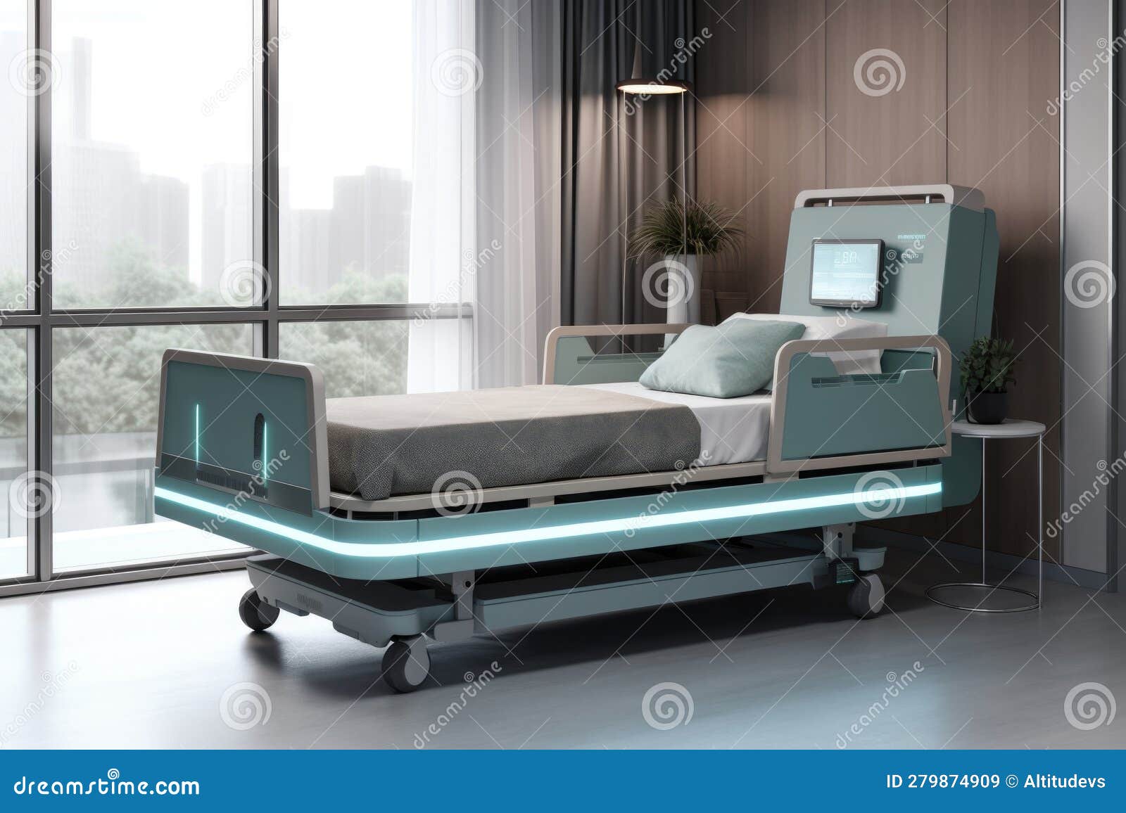 Aidriven Hospital Bed, with Advanced Sleep and Comfort Features Stock Image Image of
