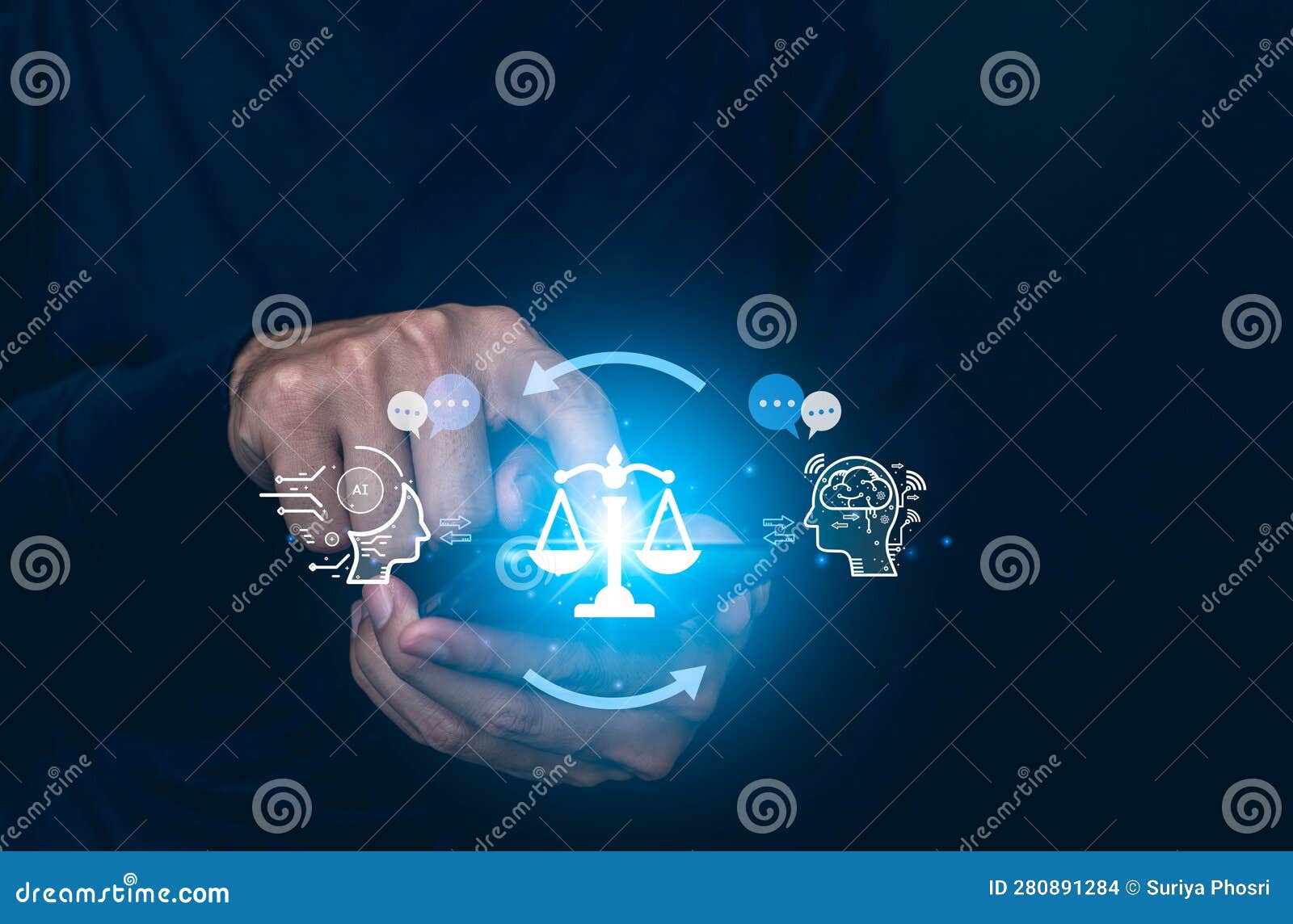 AI Ethics or AI Law Concept. Developing AI Codes of Ethics Stock Photo