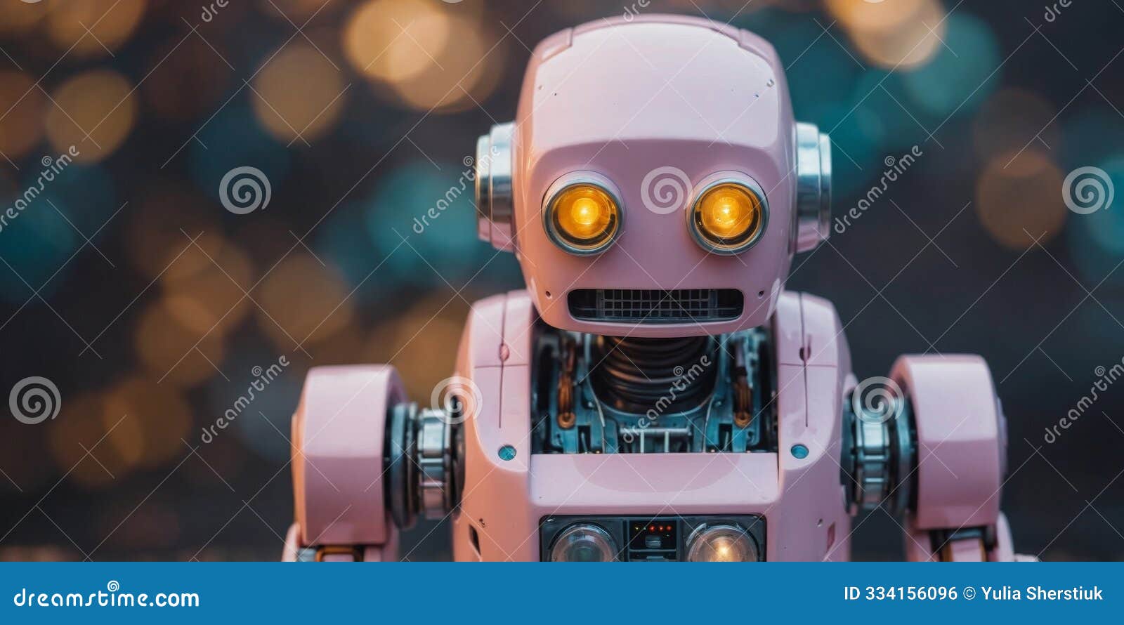 adorable pastel robot ready to explore new worlds.