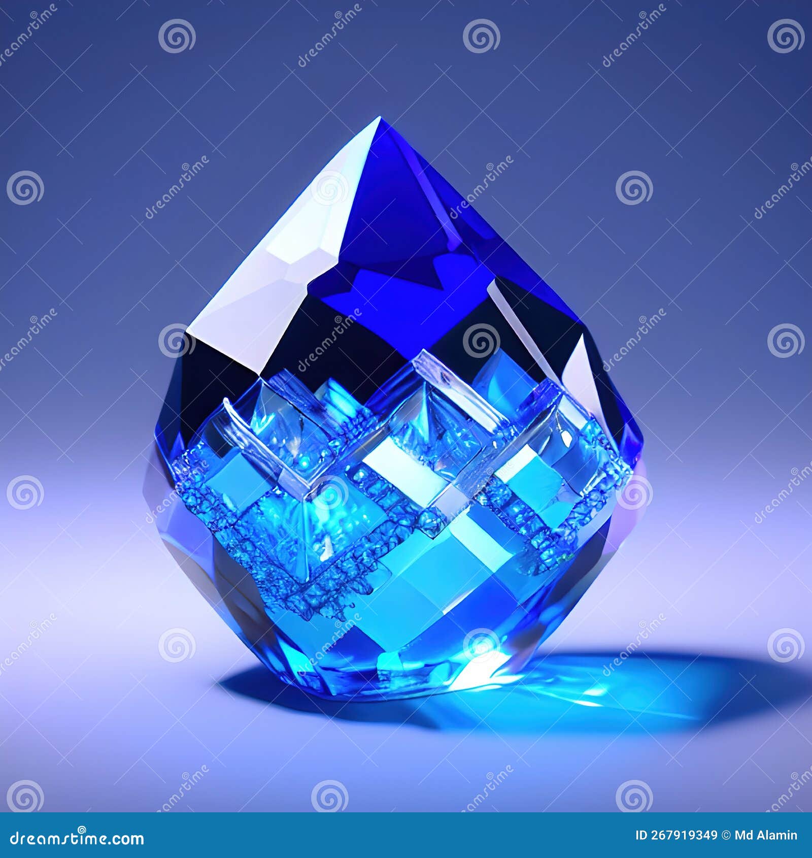 Beautiful Blue Clear Crystal by AI Generated Stock Image Image of