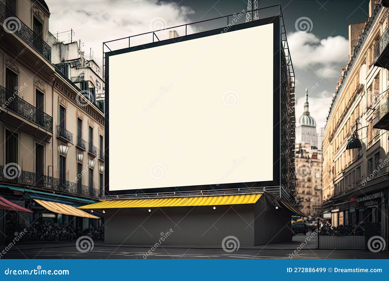 AI Generated Blank Billboard on the Street, Local Outdoor Advertising  Mockup Stock Illustration - Illustration of town, display: 272886499