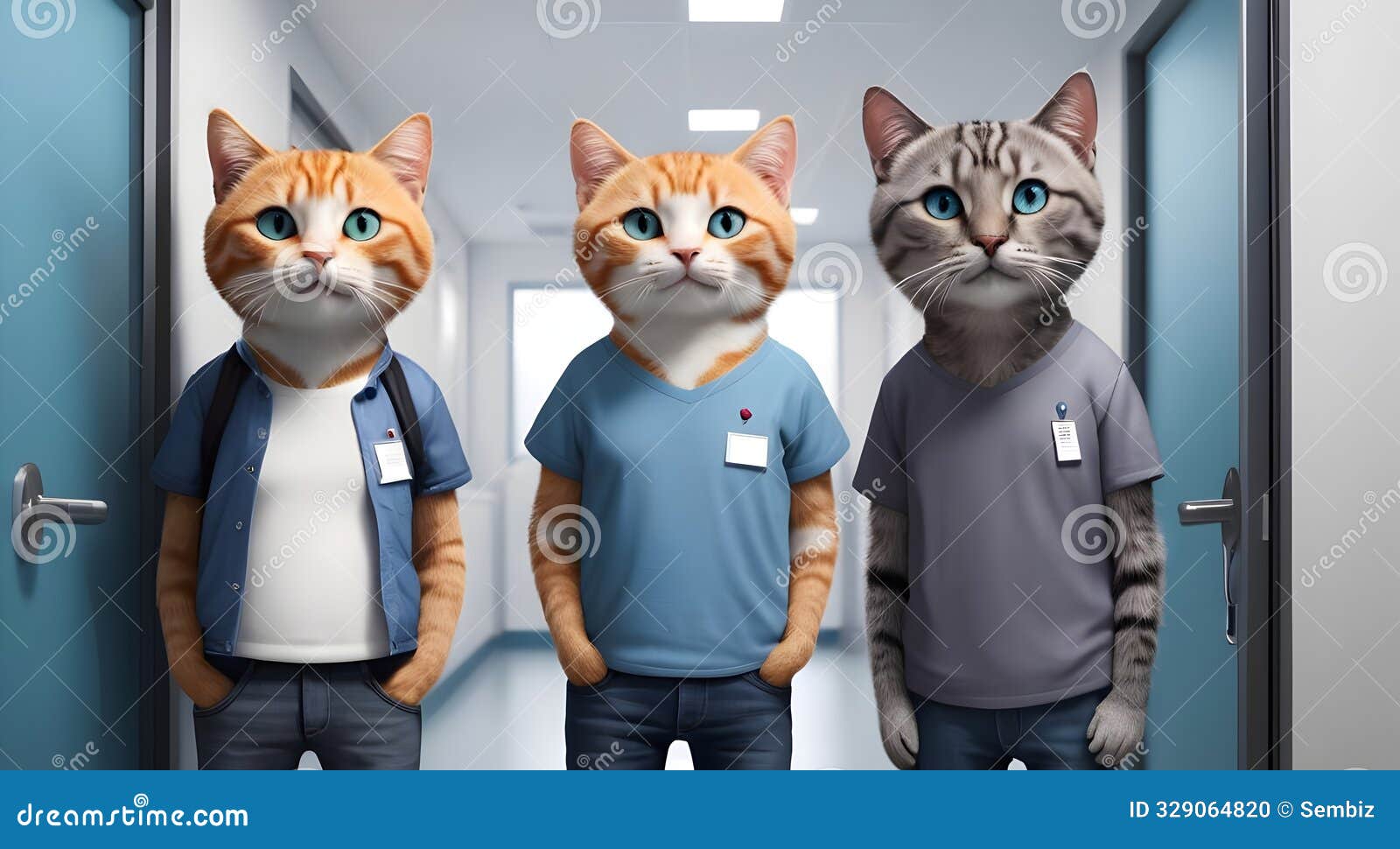 happy and surprised teenage cats in colorful 