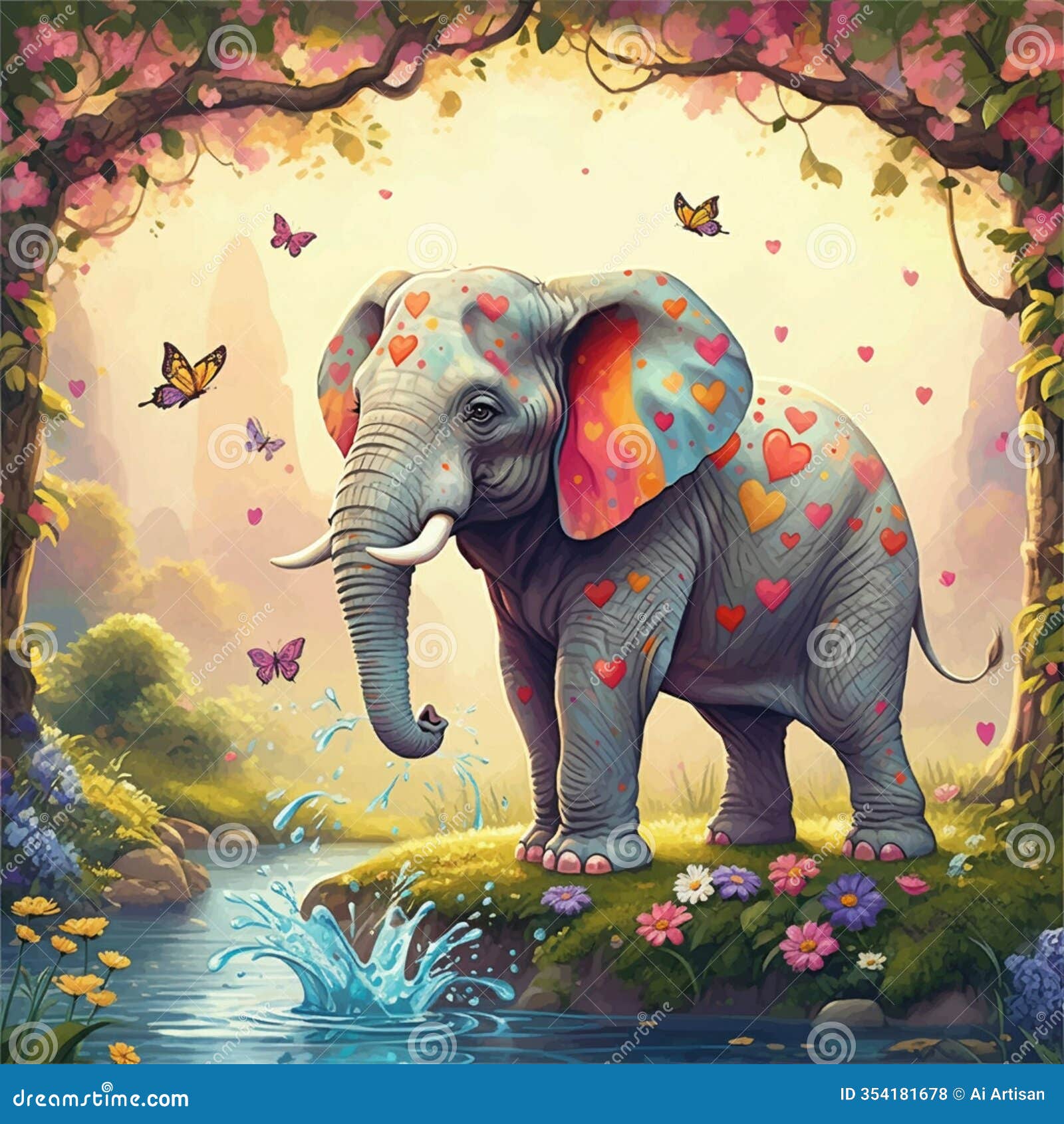 ai-generated close-up shot of a toy elephant against simple background