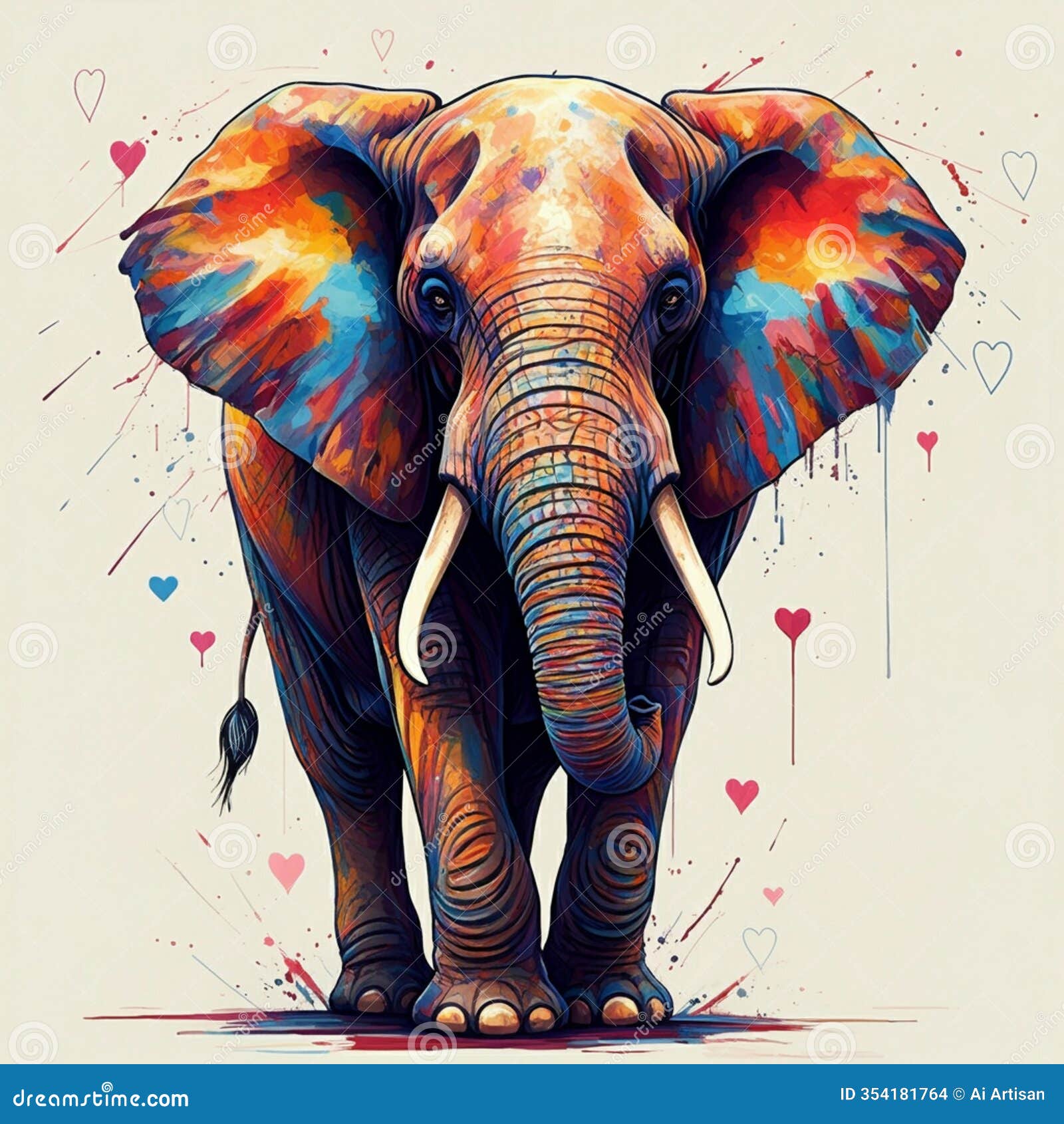 ai-generated close-up shot of a toy elephant against simple background