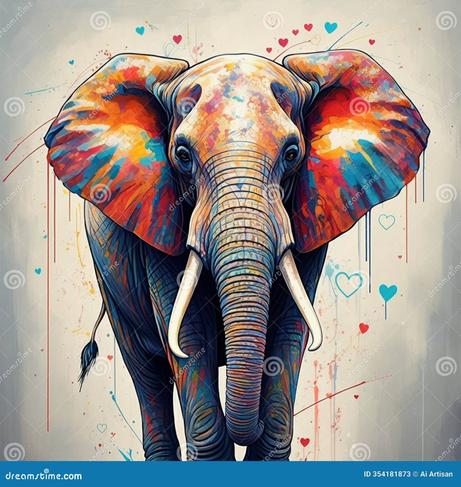 ai-generated close-up shot of a toy elephant against simple background