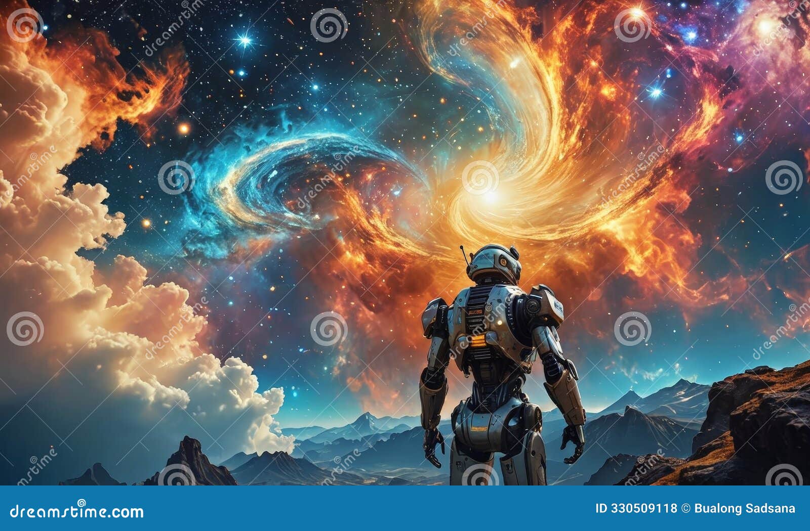 man standing on mountain looking at the stars