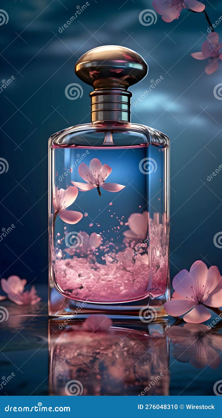 AI Generated Digital Art of a Glass Bottle with Flowers Inside of it