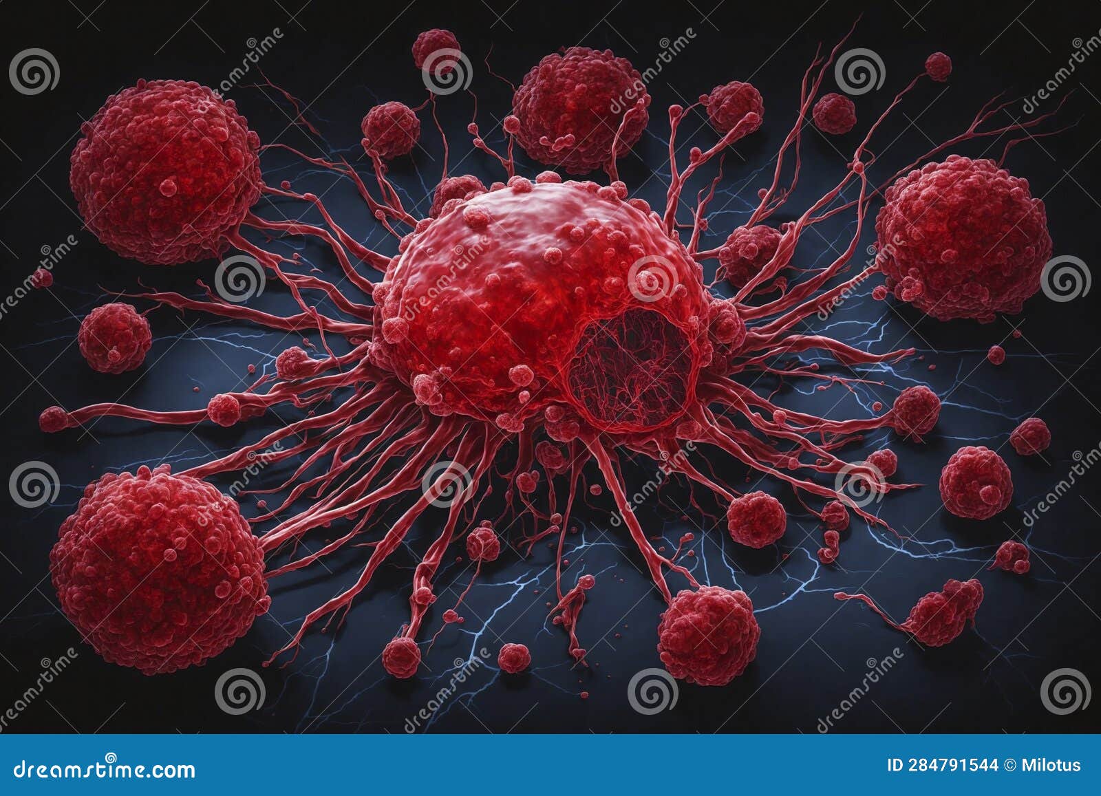 Ai Generated Dying Cancer Cells Illustration Stock Illustration