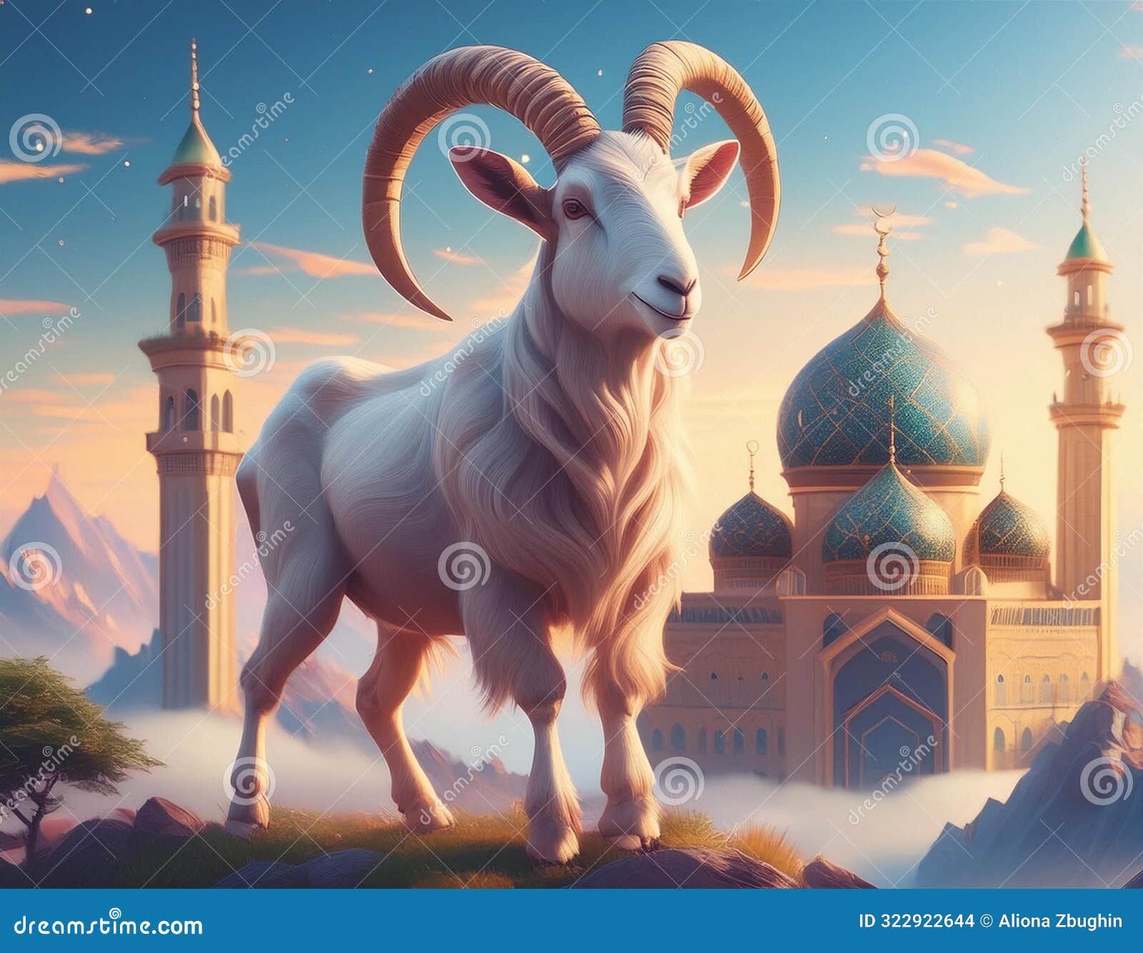 ai eid poster with goat