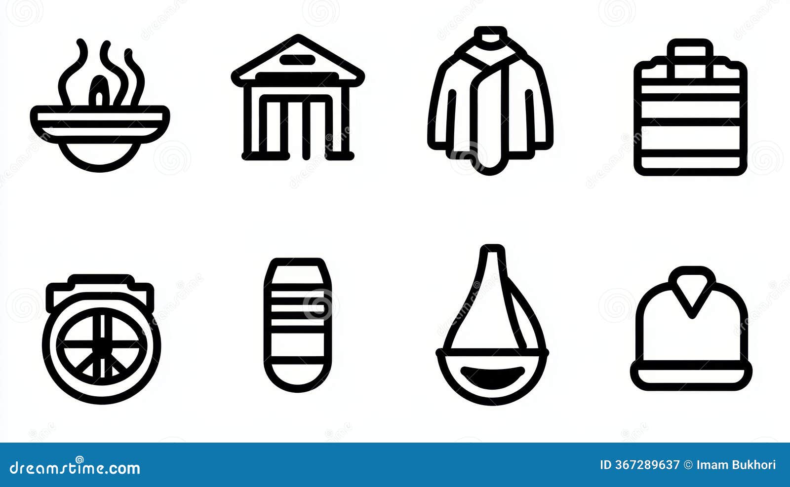 AI-Generated Icon Set stock illustration. Illustration of design - 367289637