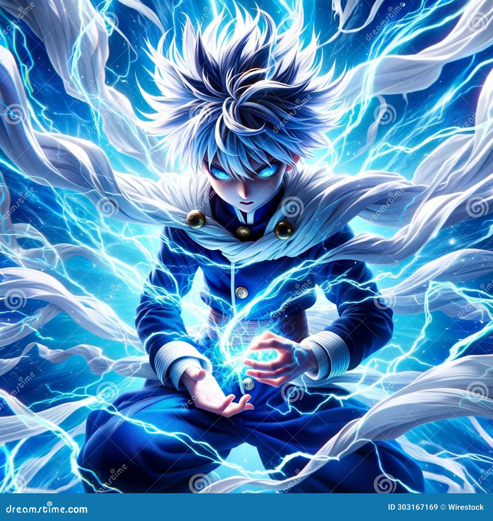 Cool Blue Anime Lightning Aura Eye - Right | Roblox Item - Rolimon's