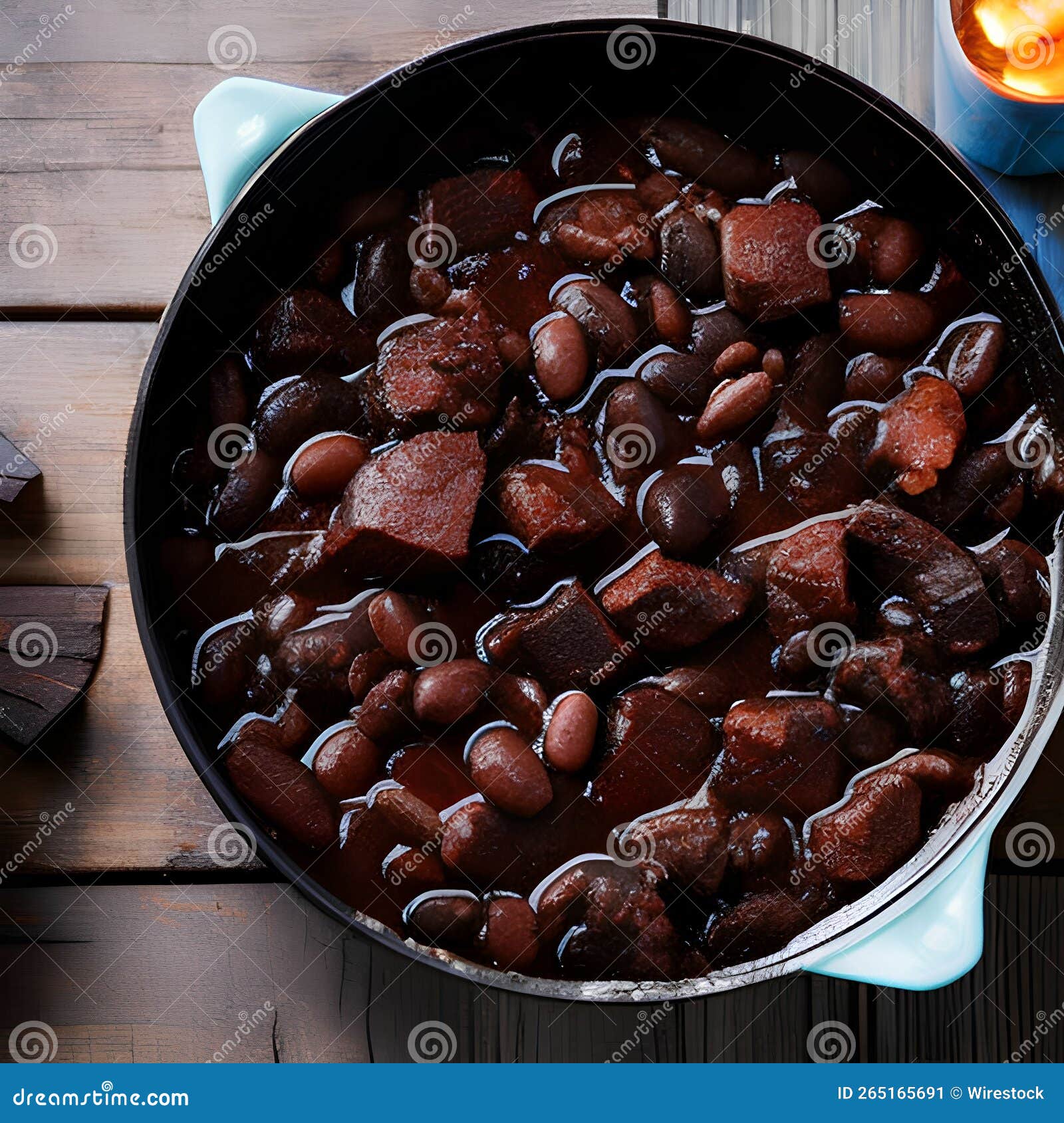 AIgenerated Illustration of a Beef Bourguignon Dish in a Black Bowl
