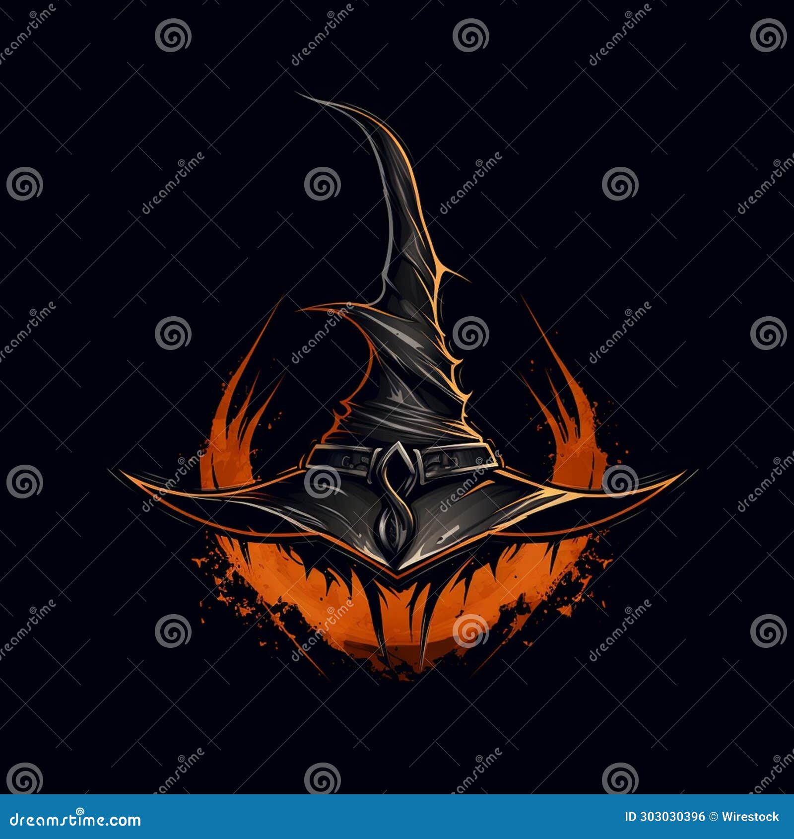 AI Generated Illustration Of A Black Background With A Cool Witch Hat ai-generated-illustration-of-a-black-background-with-a-cool-witch-hat