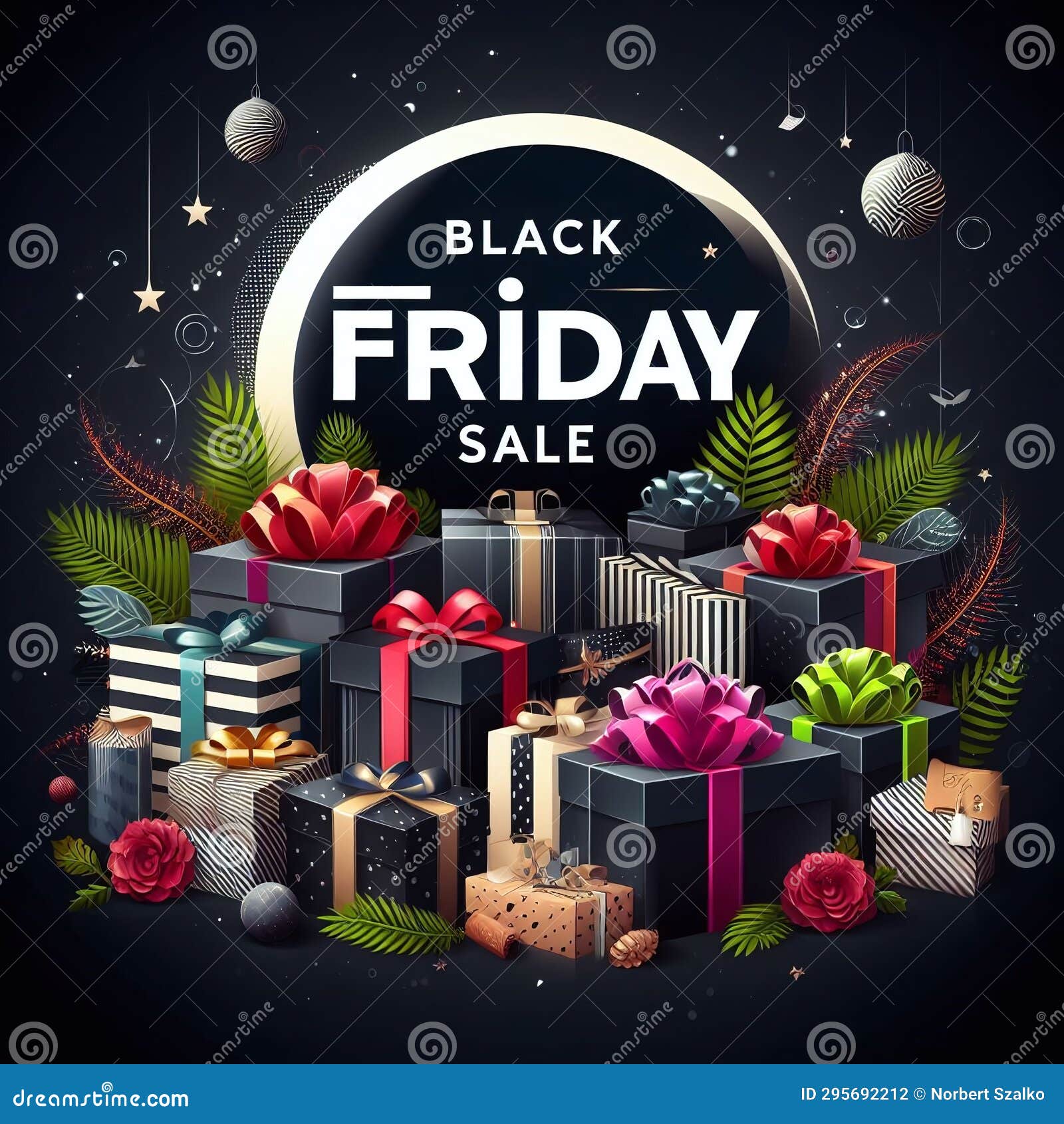 Black Friday Sale Extravaganza AI Generated Illustration Stock