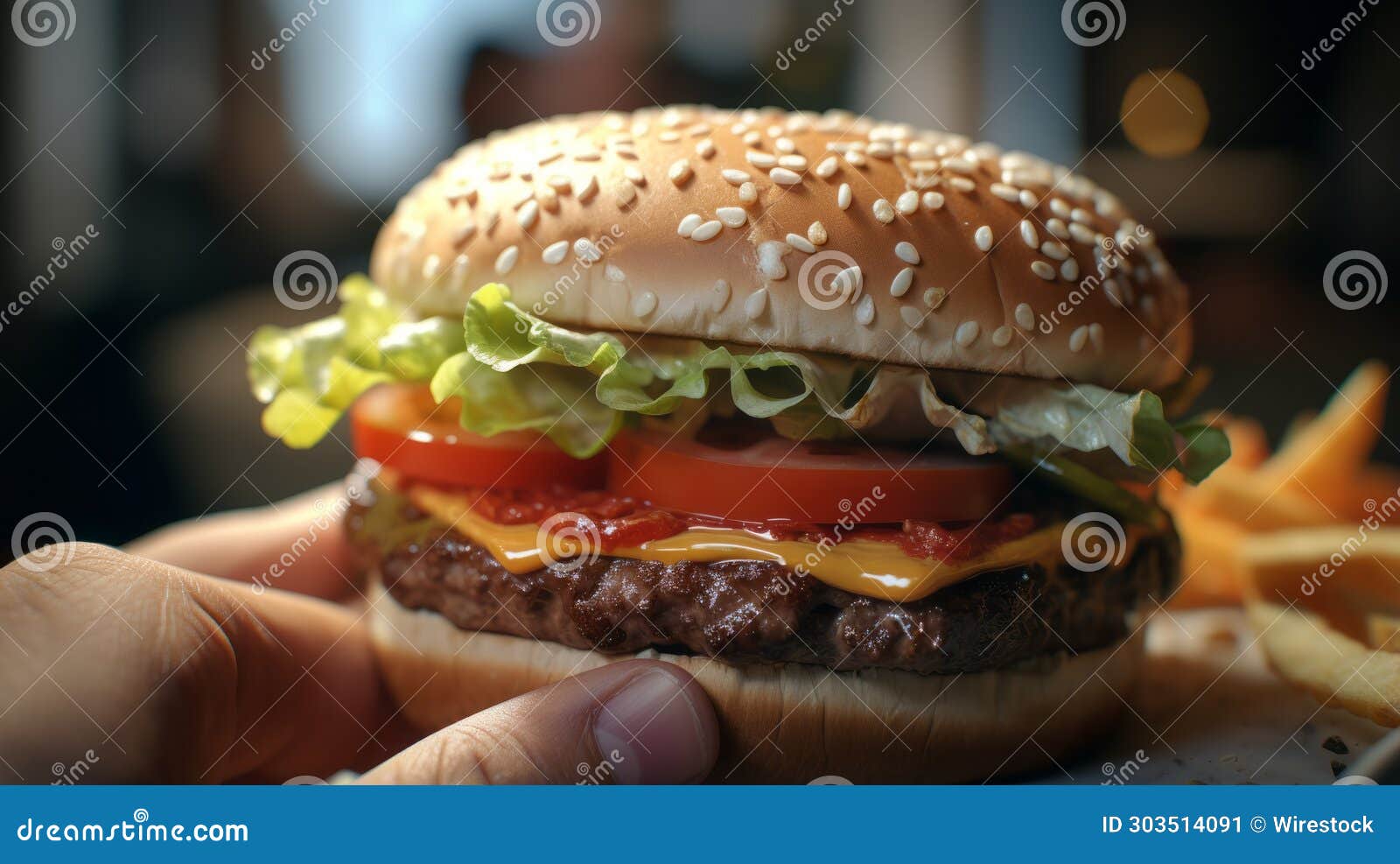 a burger with cheese, lettuce and tomato on it