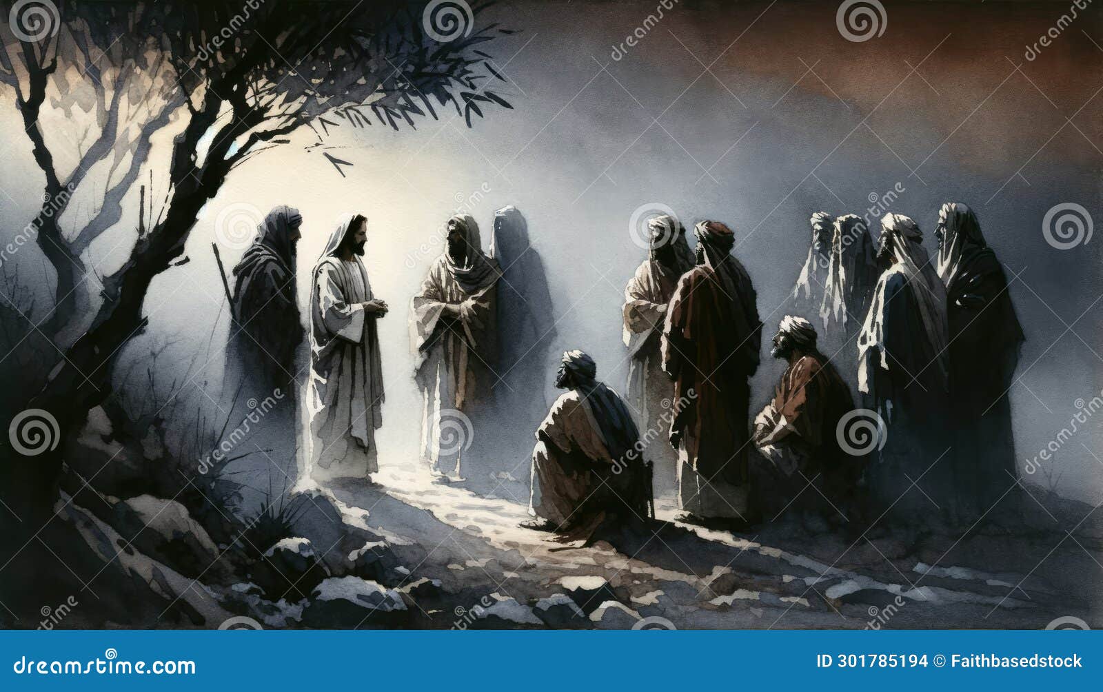 Judas In The Passion Judas Agrees To Betray Christ. Passion Wednesday Stock Illustration