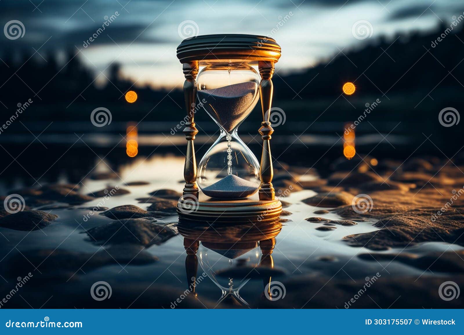 ai generated  of a sand timer with hourglass 
