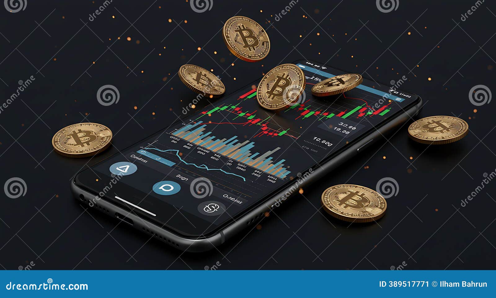 Investing in Bitcoin: Mobile Crypto Wallet with a BTC Price Chart. (AI  Generated) Stock Illustration - Illustration of number, price: 389517771