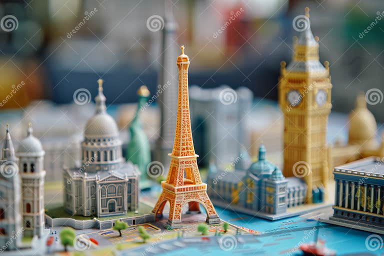 AI-generated Illustration of Tiny Replicas of Famous Landmarks from ...