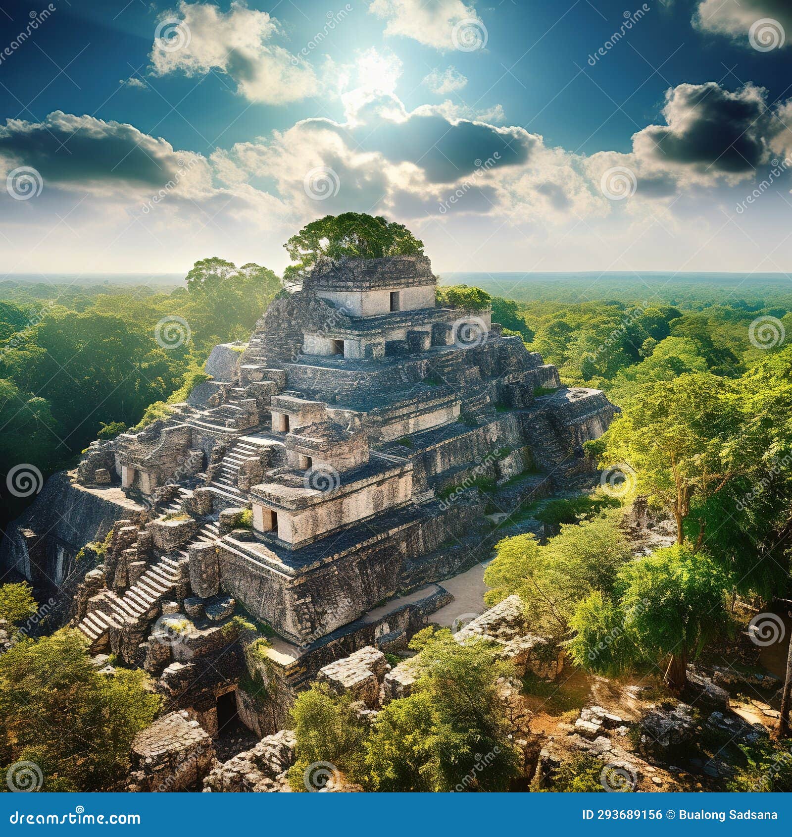 ai generated  wildlife concept of calakmul - estructura