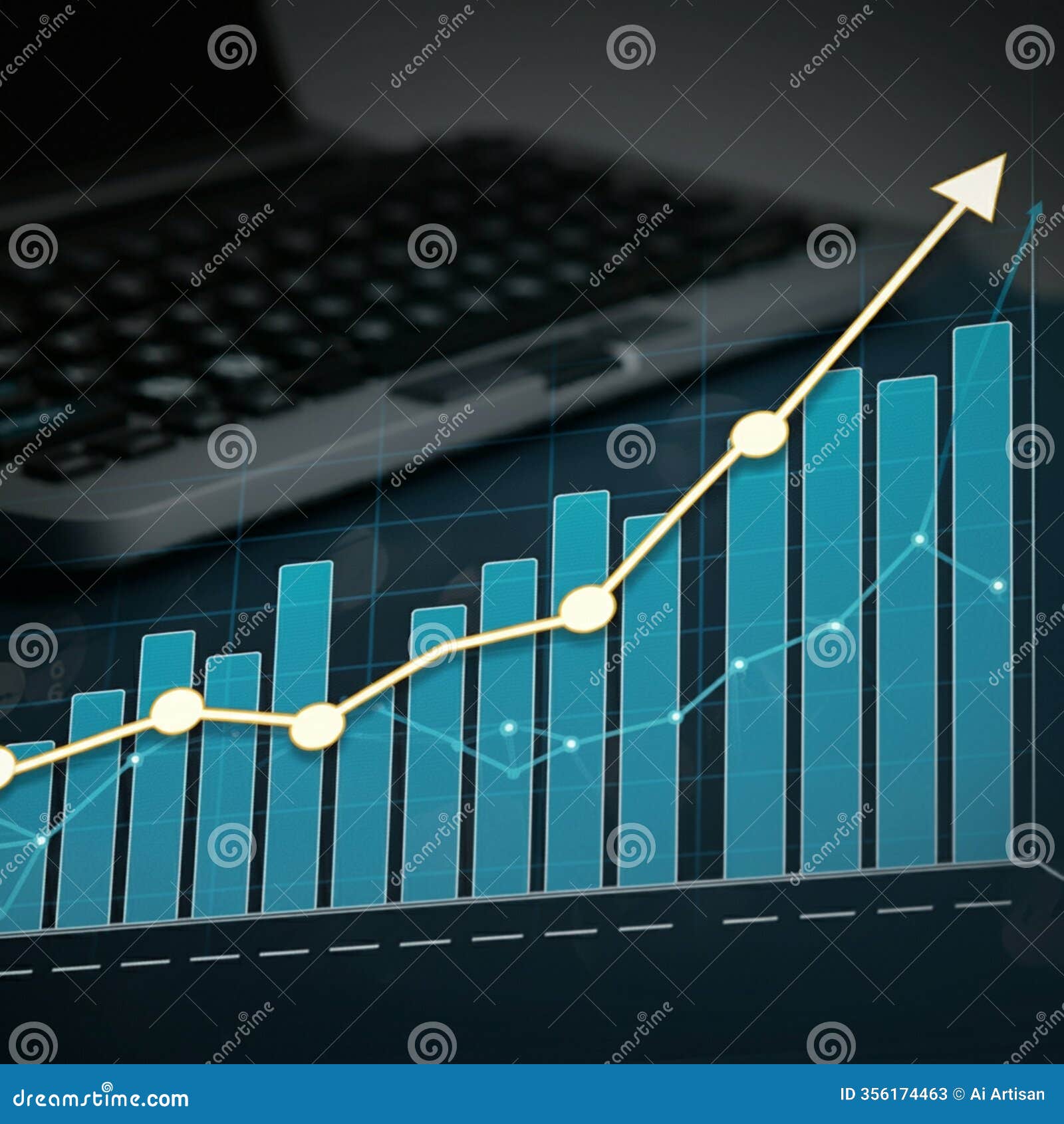 ai-generated image: business chart displaying growth and success trends
