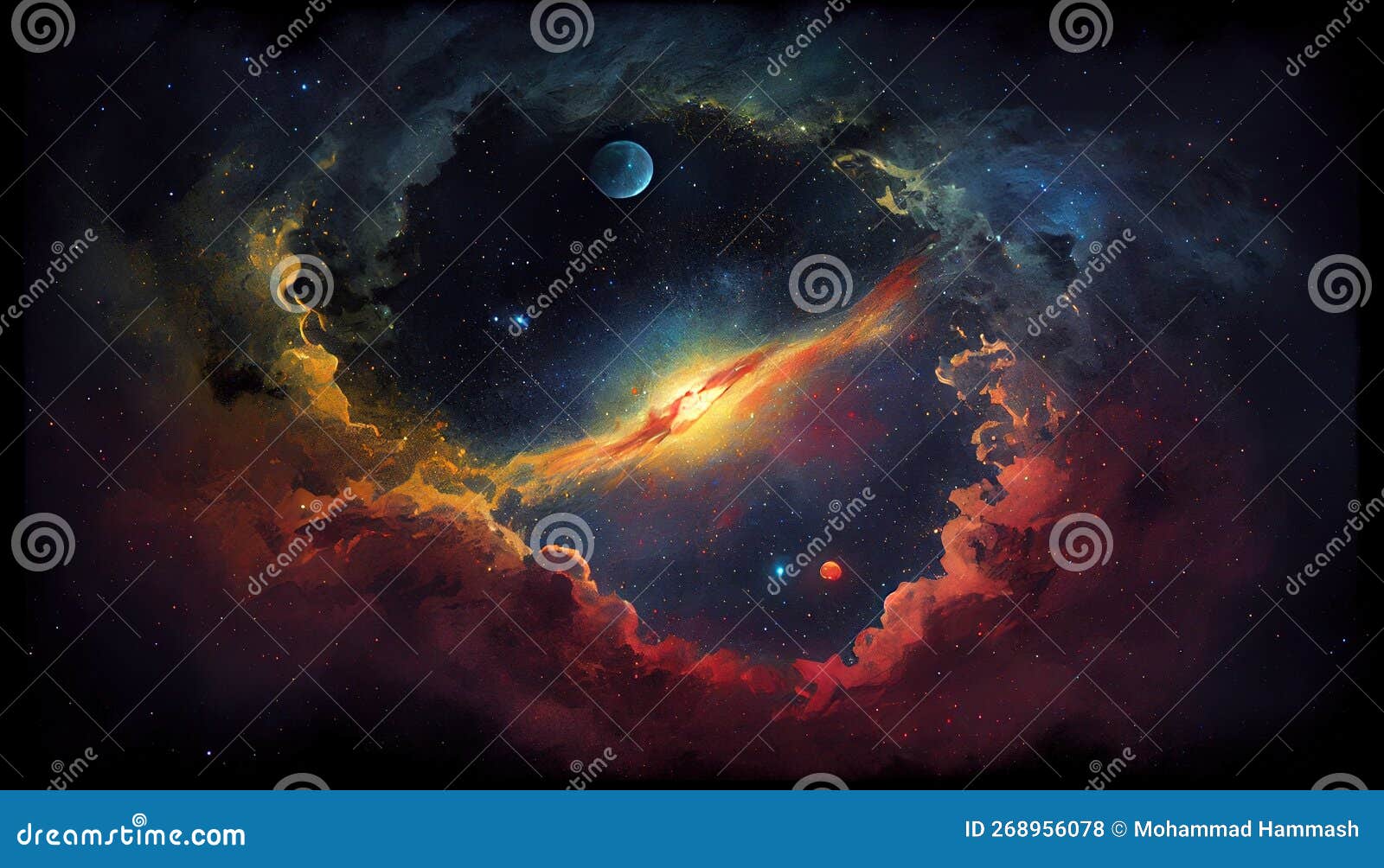 galactic wonder: an artistic ai-generated celestial scene