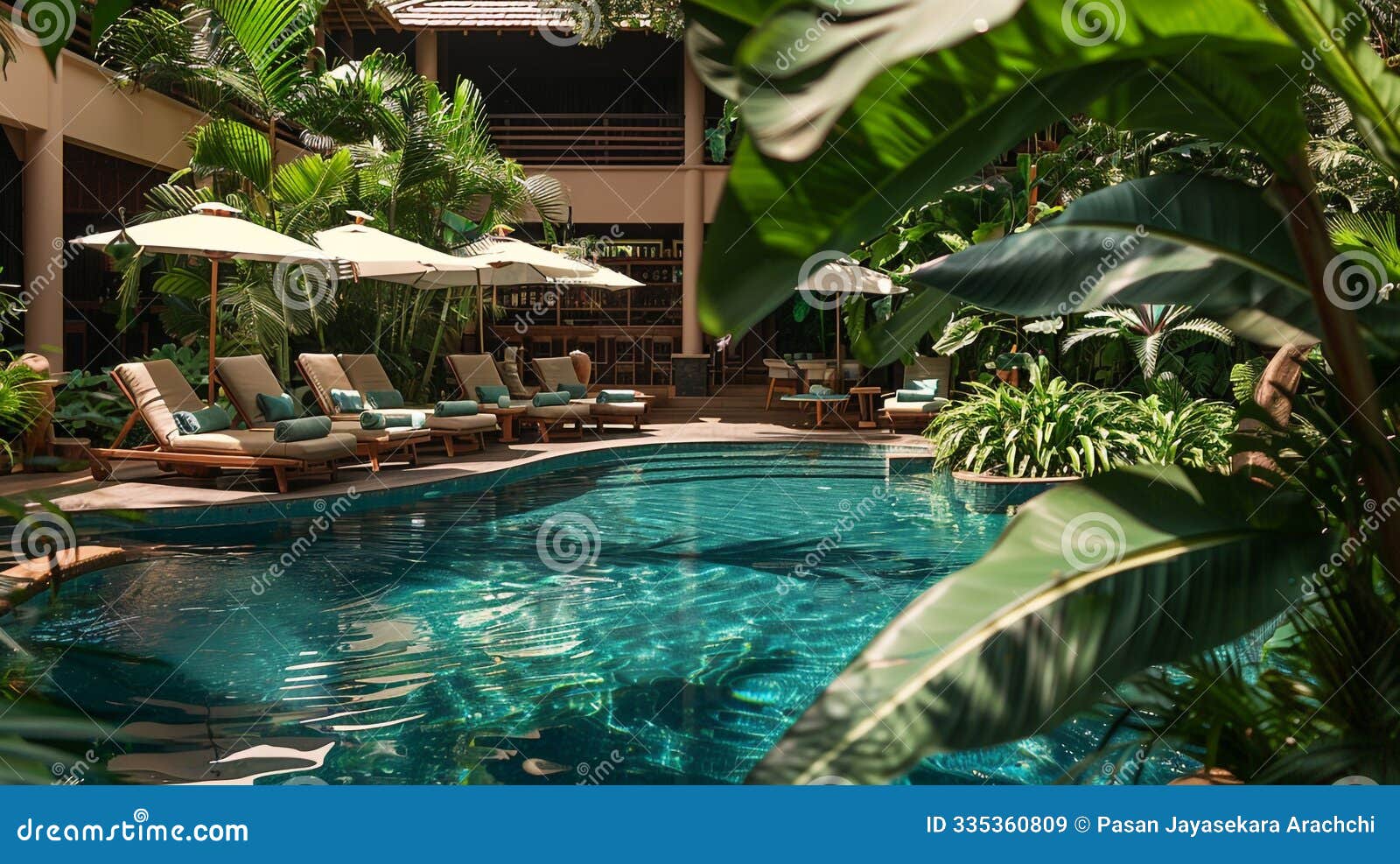pool area features swim-up bar and luxury loungers