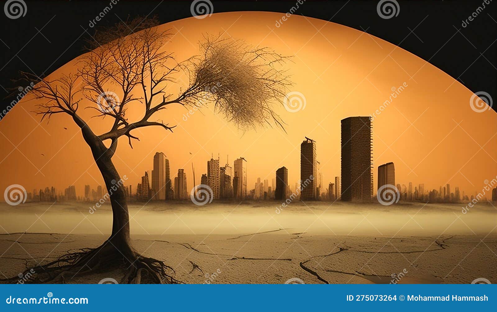 Future Earth: a Dystopian Glimpse, Made with Generative AI Stock Illustration - Illustration of 