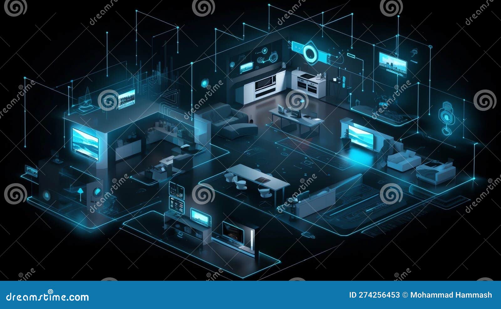 Smart Home Cybersecurity Threats, Made with Generative AI Stock ... Circuit Diagram
