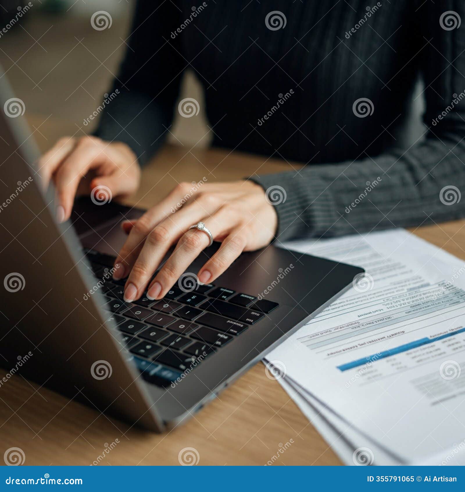 ai-generated image: business professional analyzing documents and pe