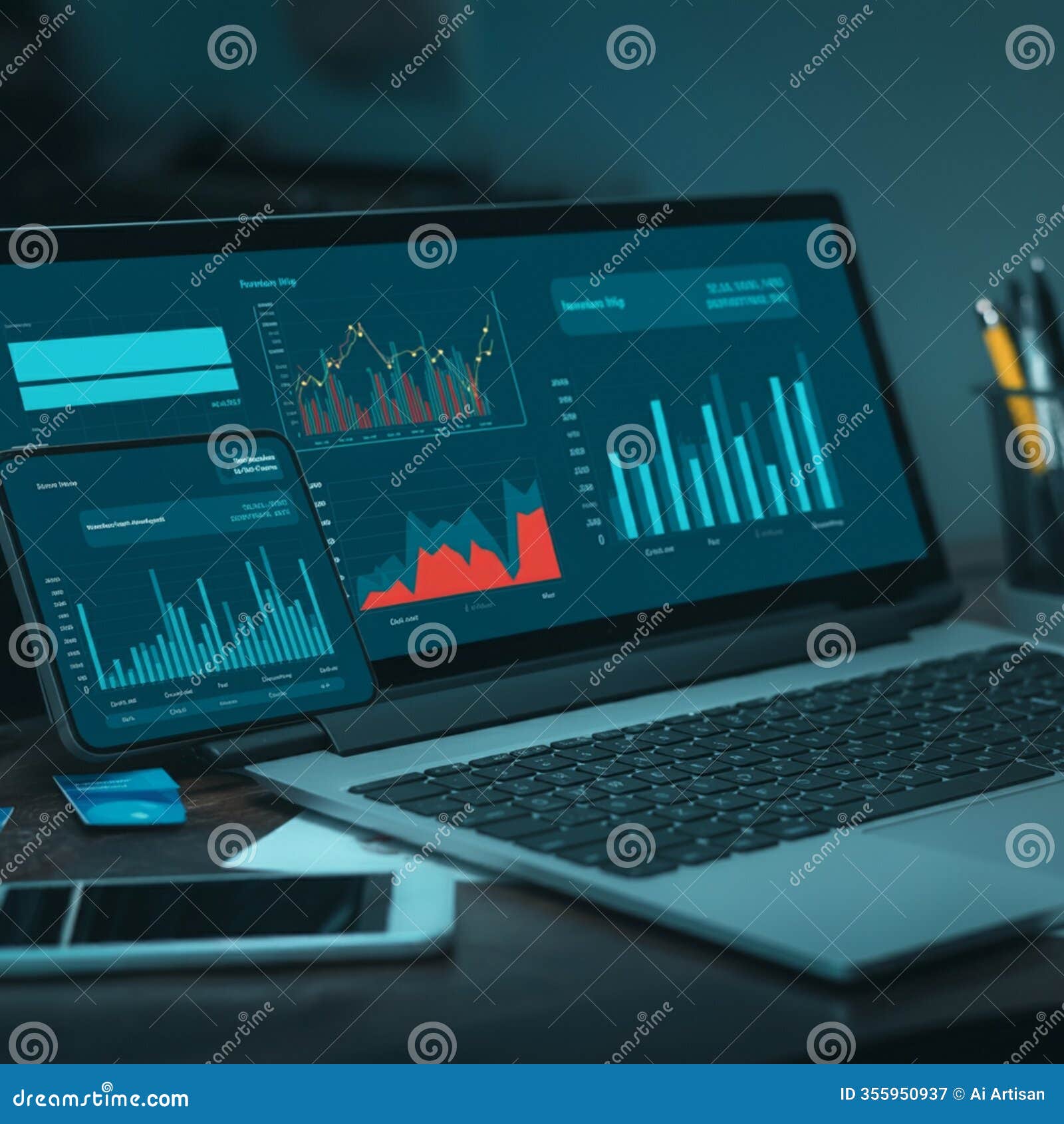 ai-generated image: dynamic business chart with clear data trends