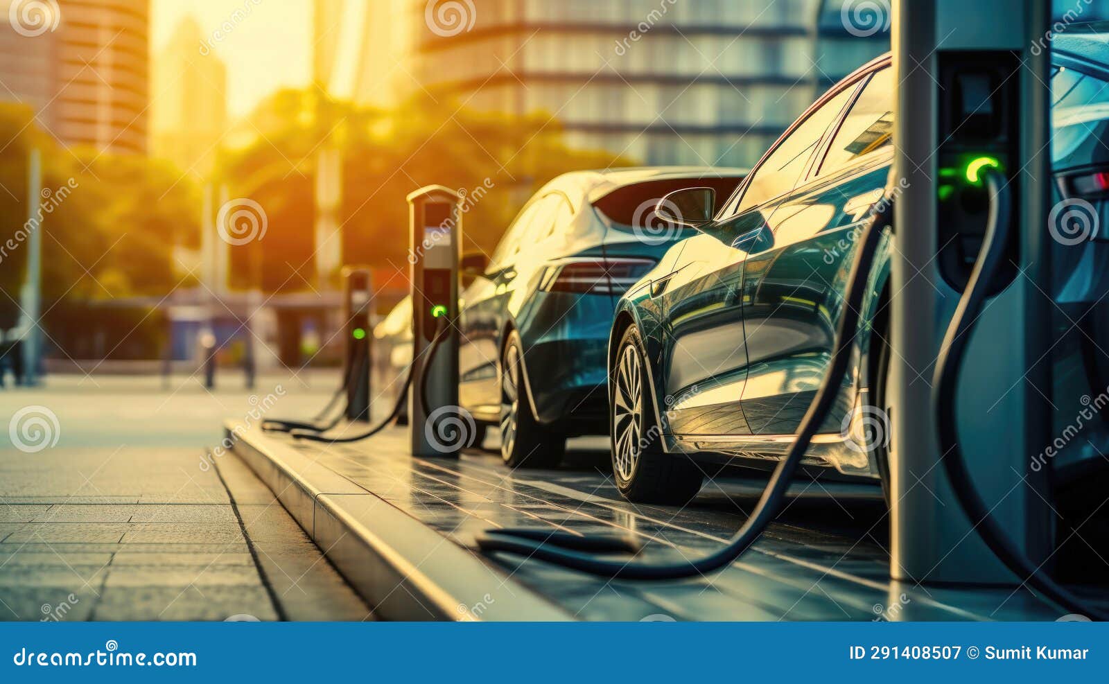 Electric Vehicles and Charging Infrastructure in a Modern City AI