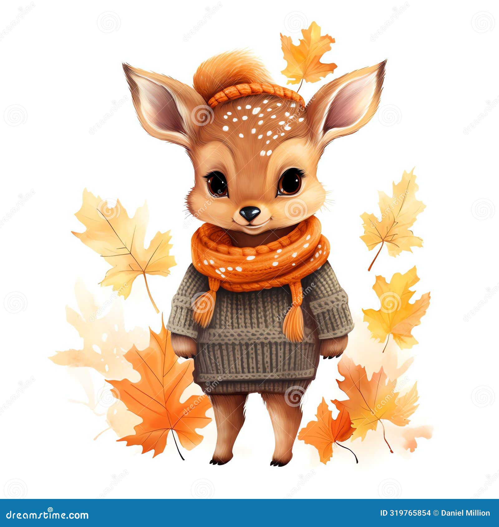 fawn in autumn clothes woodland