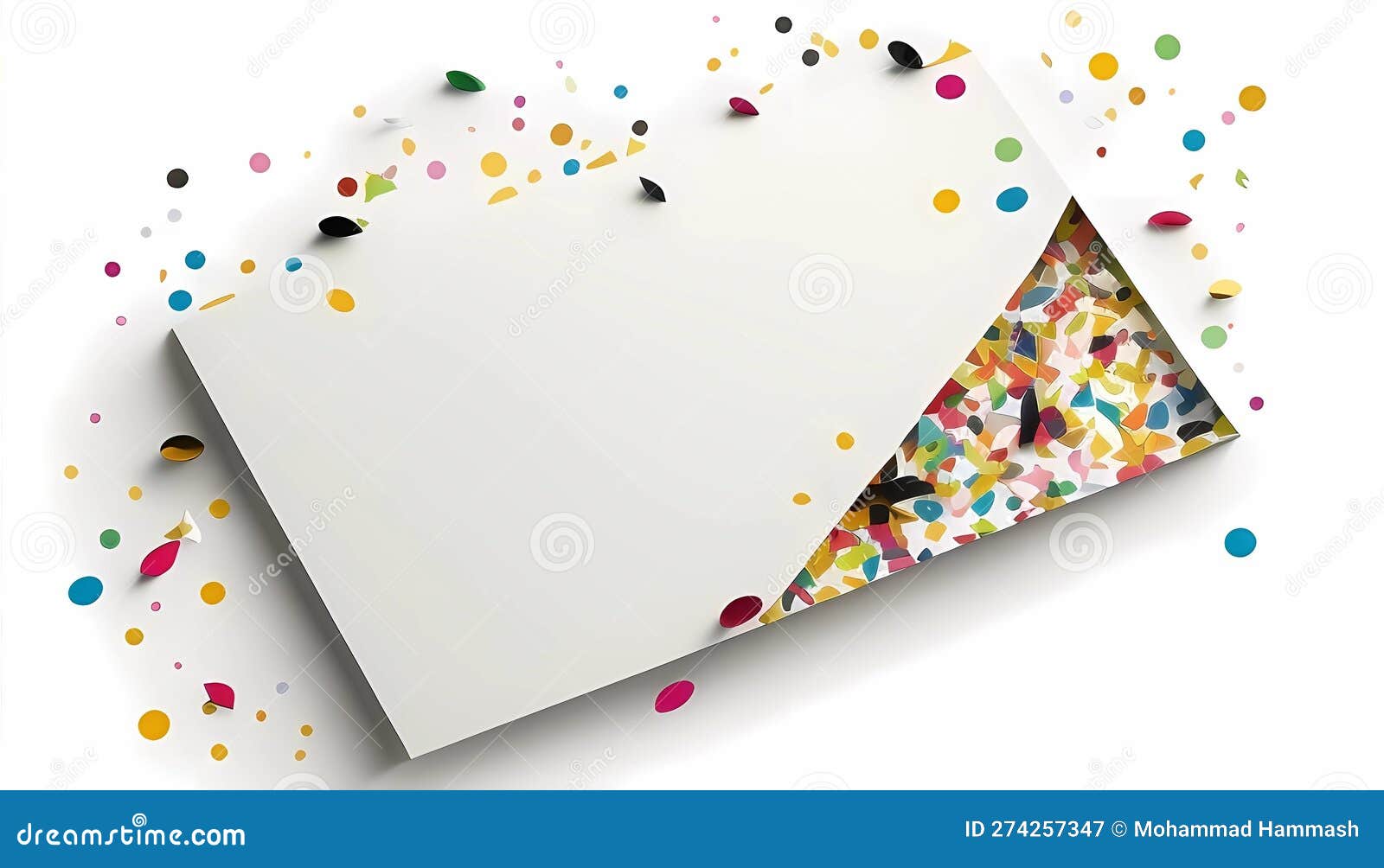 Confetti Corner, Made with Generative AI Stock Illustration