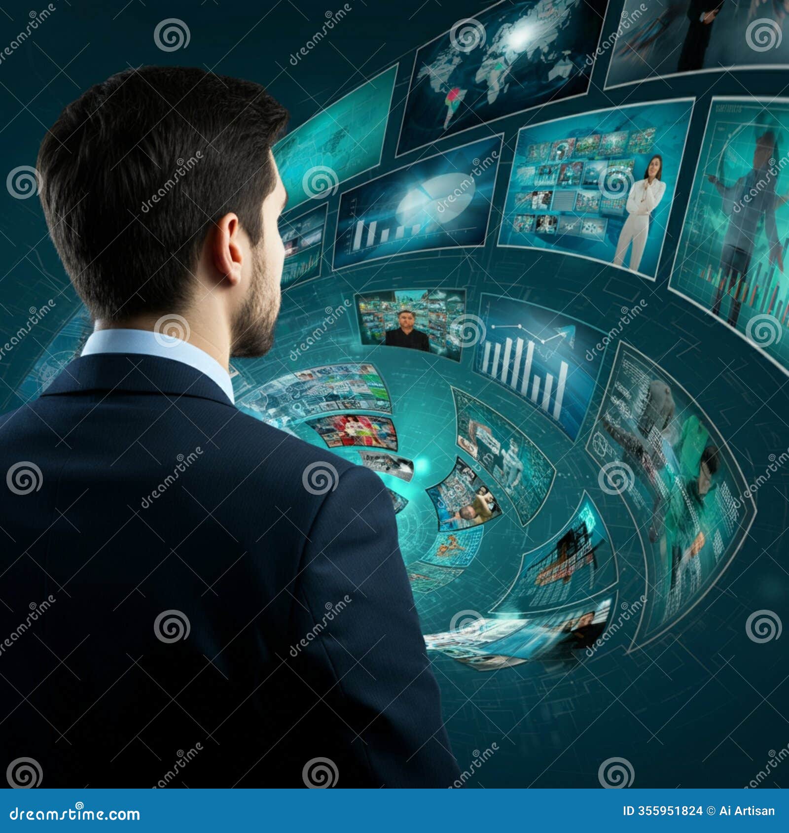 ai-generated image: blue hologram display with futuristic technology