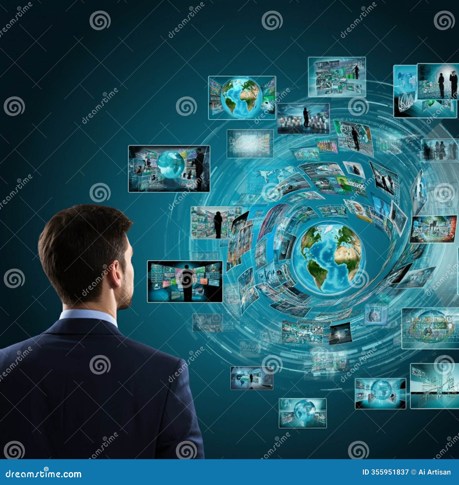 ai-generated image: blue hologram display with futuristic technology