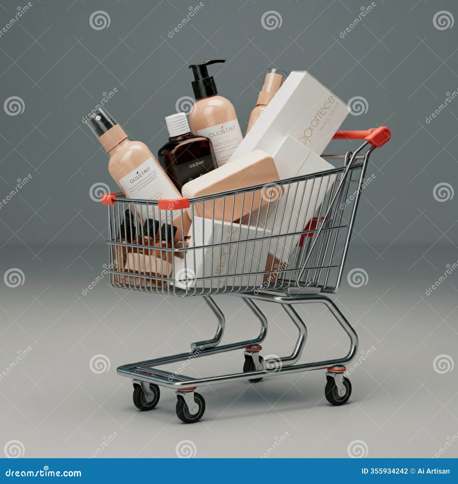 ai-generated image: shopping cart in a retail setting