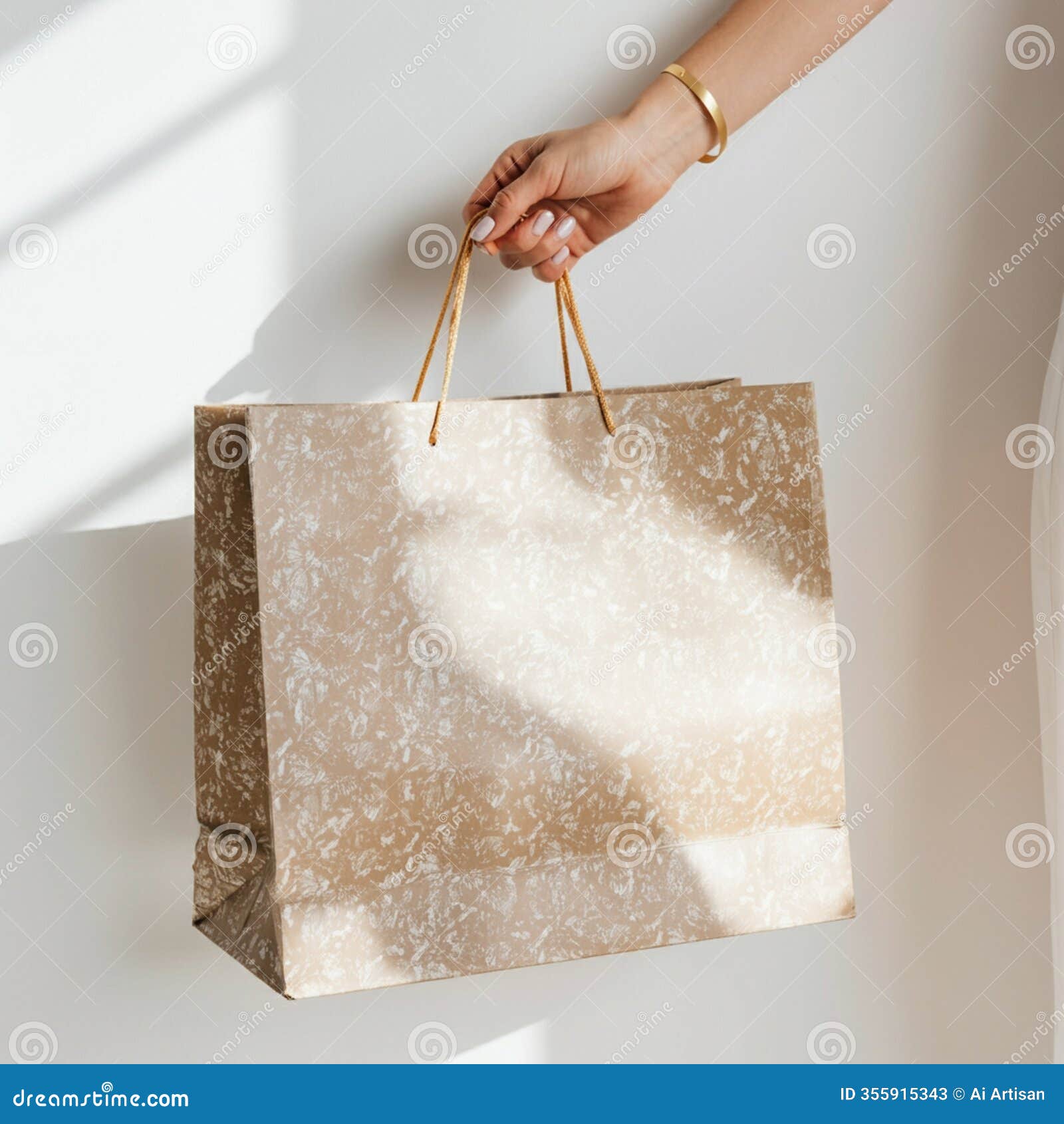 ai-generated image: minimalist blank shopping bag with loop handles