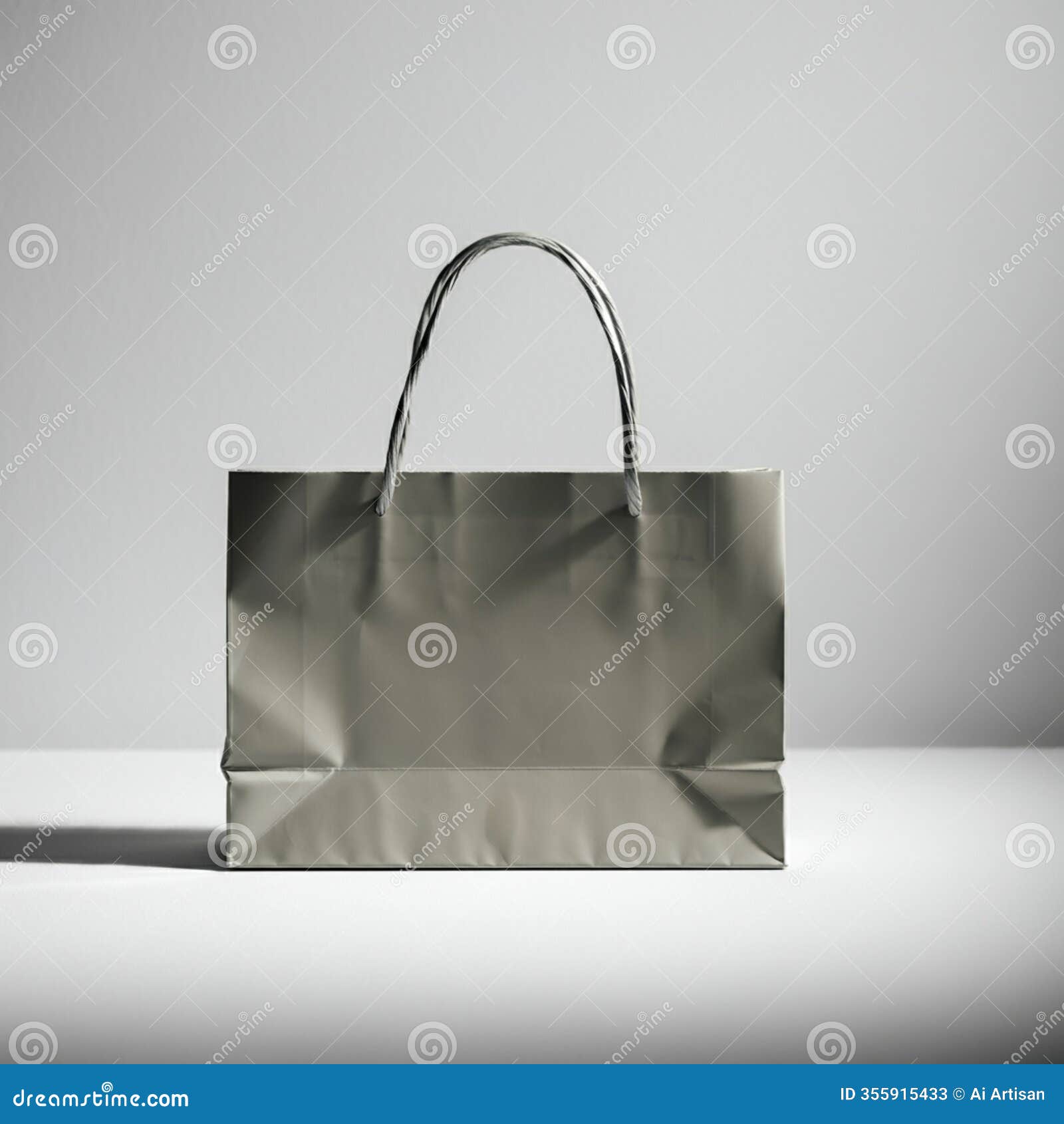 ai-generated image: minimalist blank shopping bag with loop handles