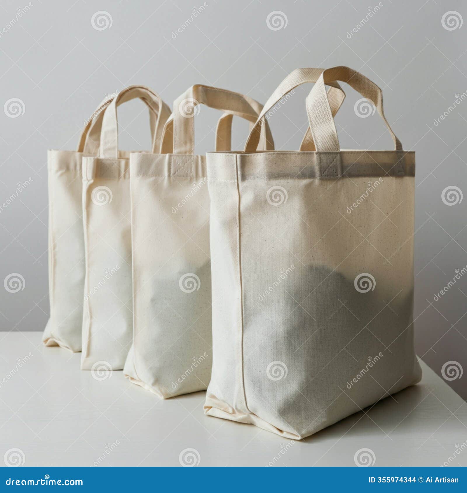 ai-generated image: minimalist shopping bag with loop handles