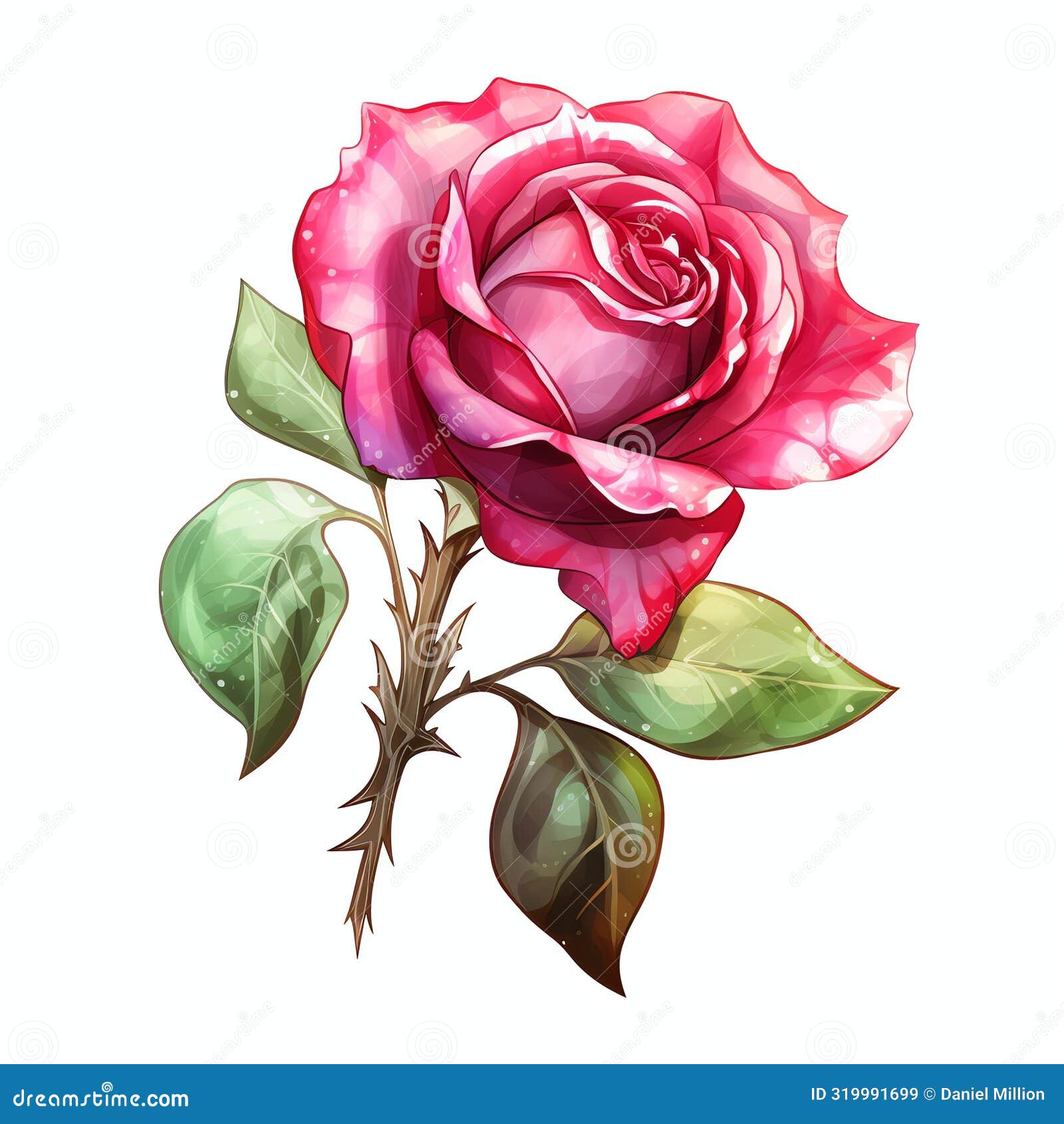 rose medieval watercolor fantasy