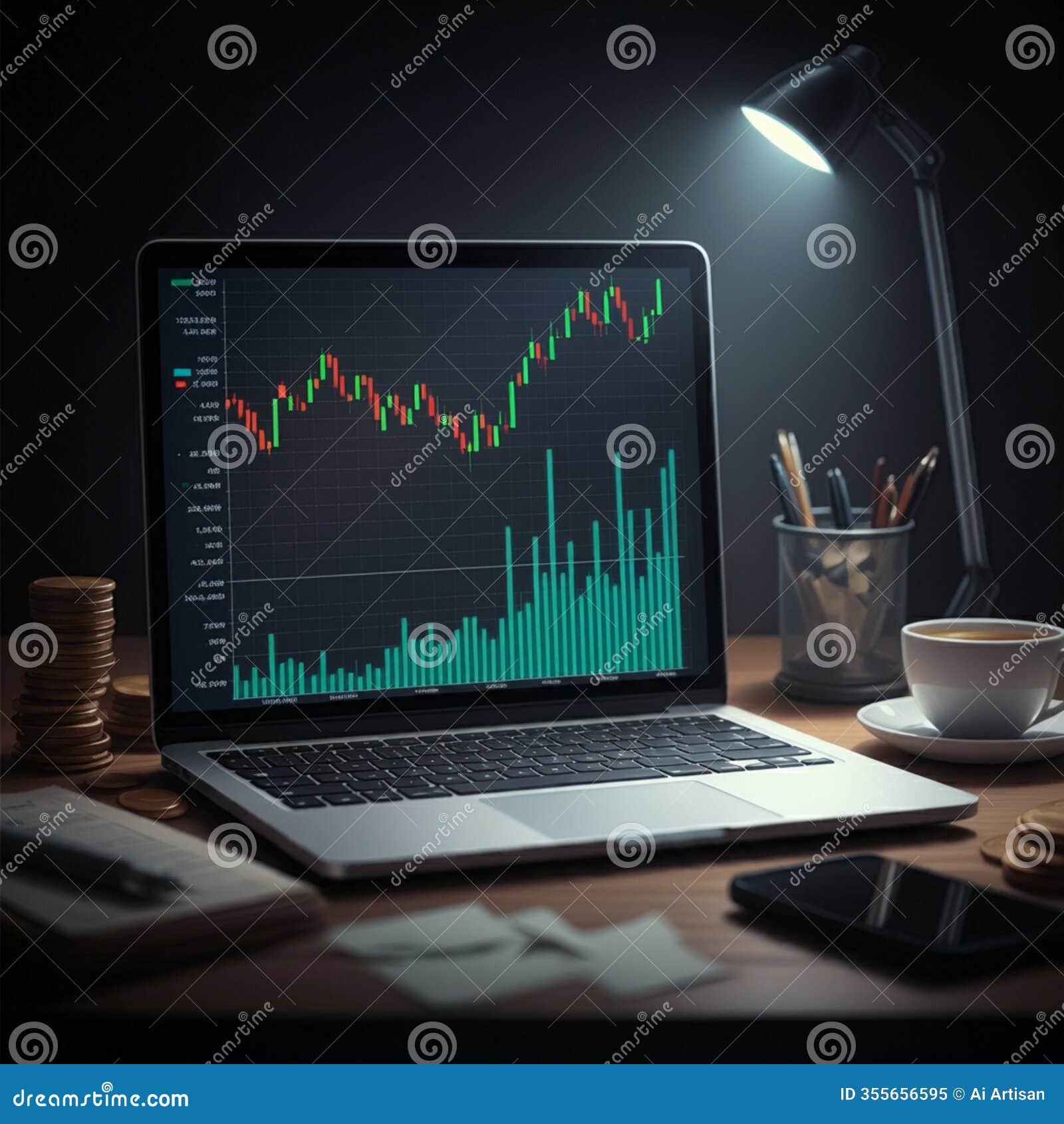 ai-generated image: growth chart depicting business success