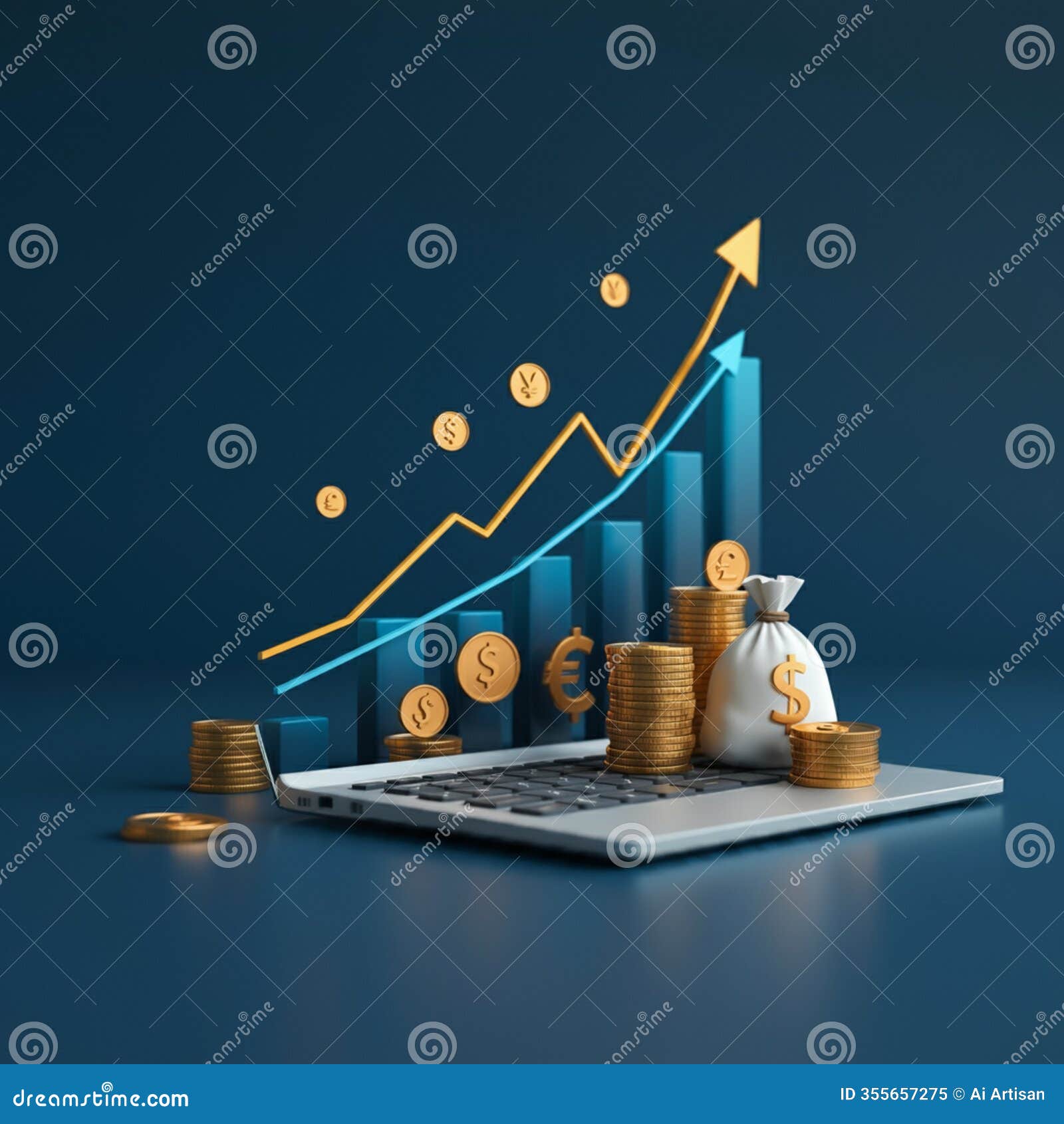 ai-generated image: growth chart depicting business success