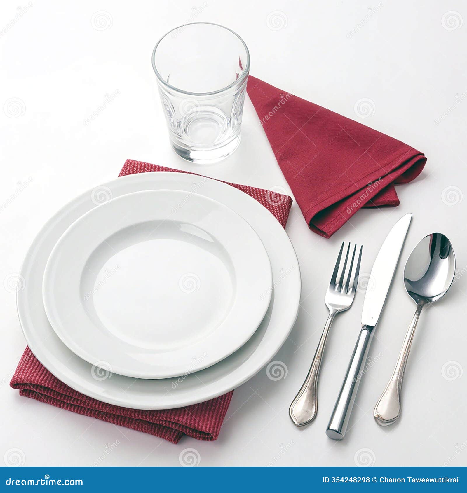 elegant table settings  on white background - ai-created 