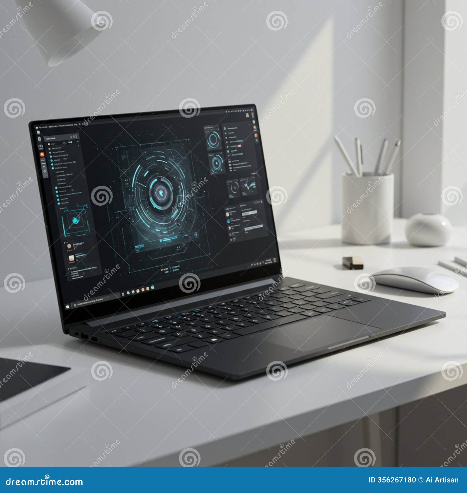 ai-generated image: sleek laptop mockup for digital showcases