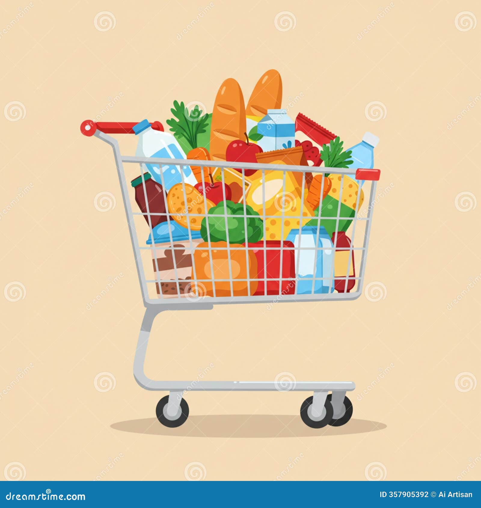 ai generated shopping cart with modern  for retail and e-commerce